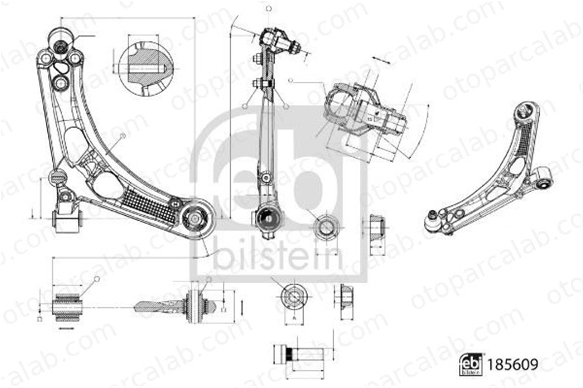 FEBI BILSTEIN 185609 Salıncak Ön Alt Sağ PEUGEOT 508 II PARTNER Kasa/büyük limuzin 9815014380