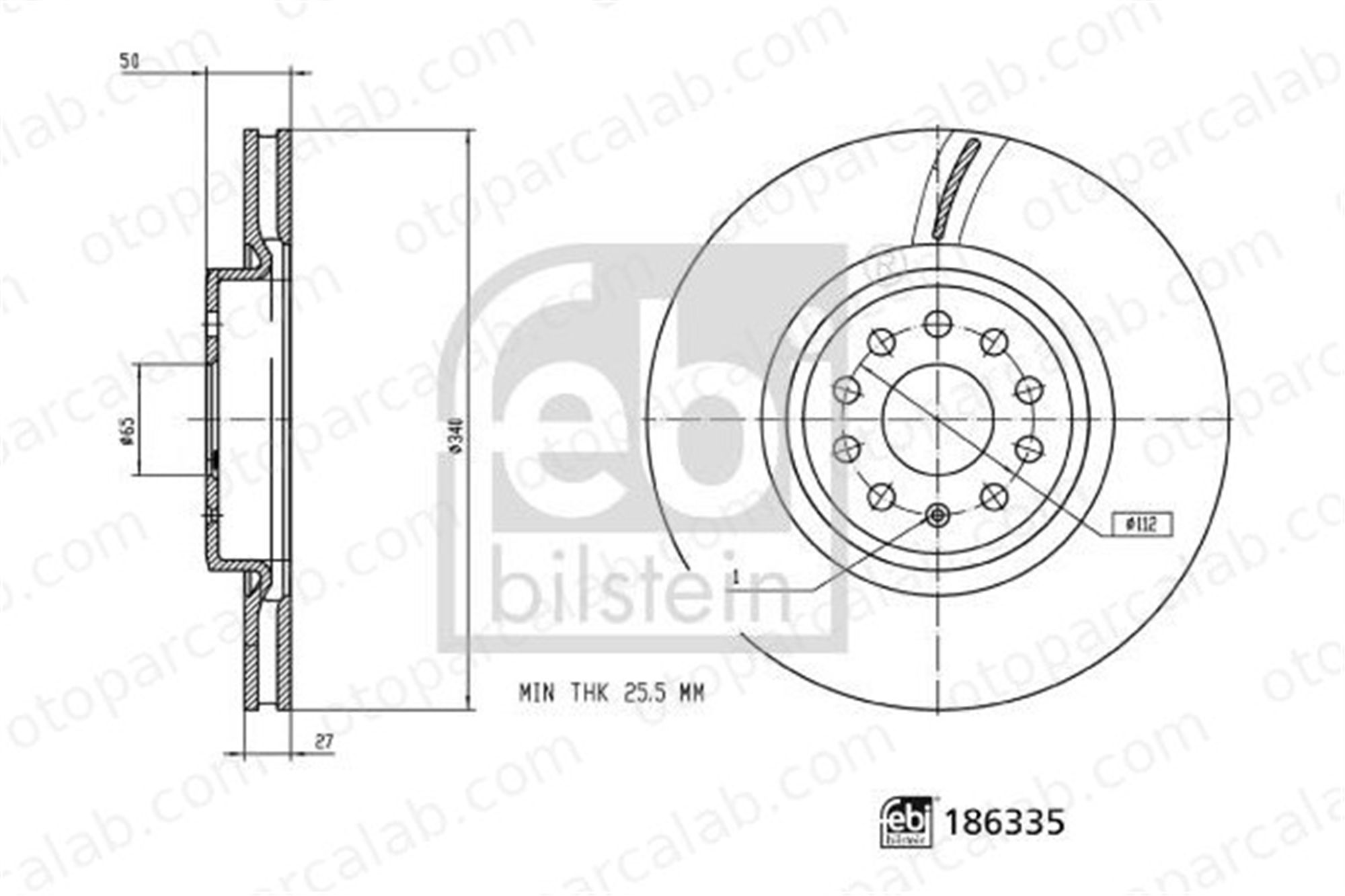 FEBI BILSTEIN 186335 Fren Disk Ayna Ön Sağ ve Sol VW ID.3 ID.4 1EA615301A
