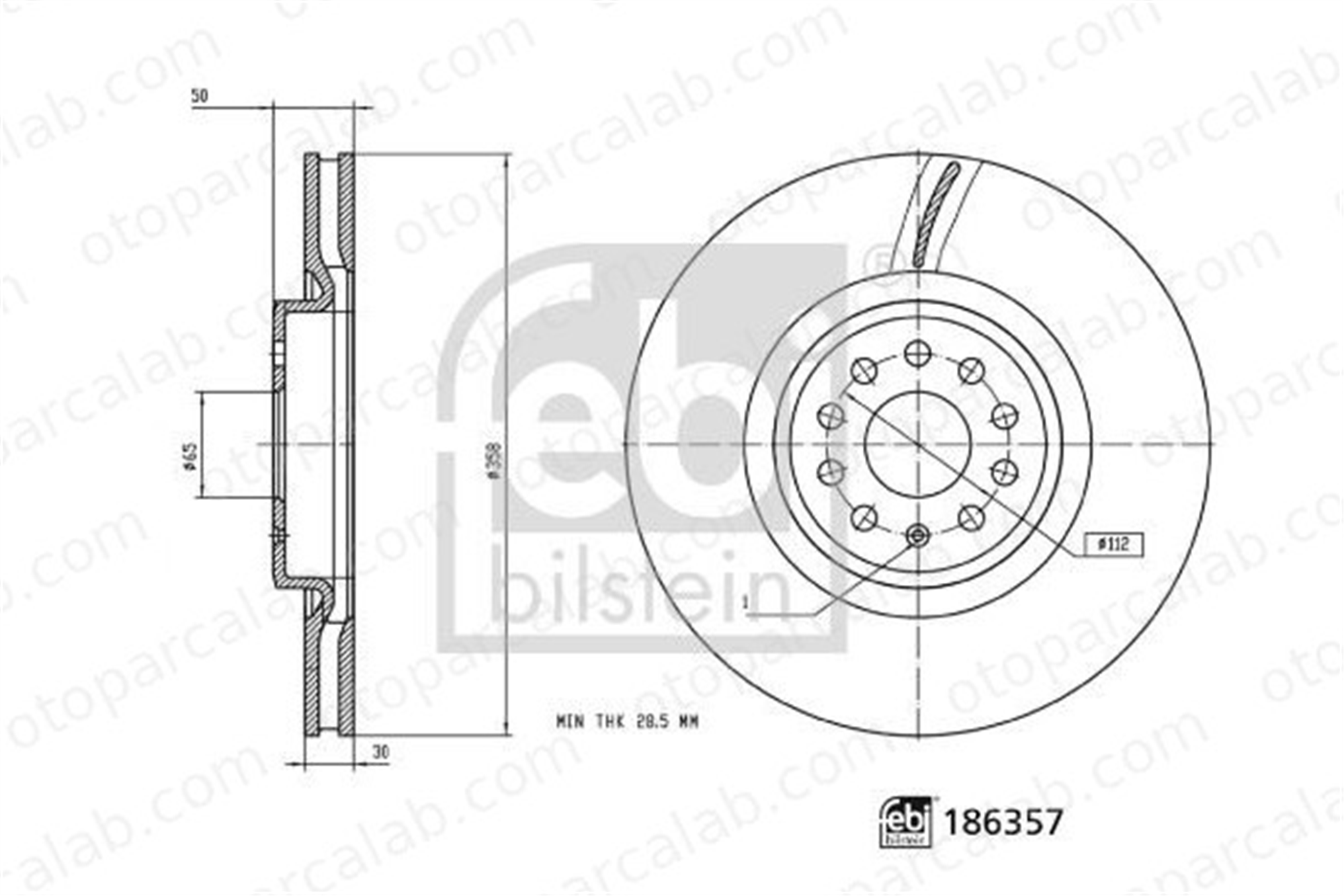 FEBI BILSTEIN 186357 Fren Disk Ayna Ön Sağ ve Sol VW ID.4 1EA615301B