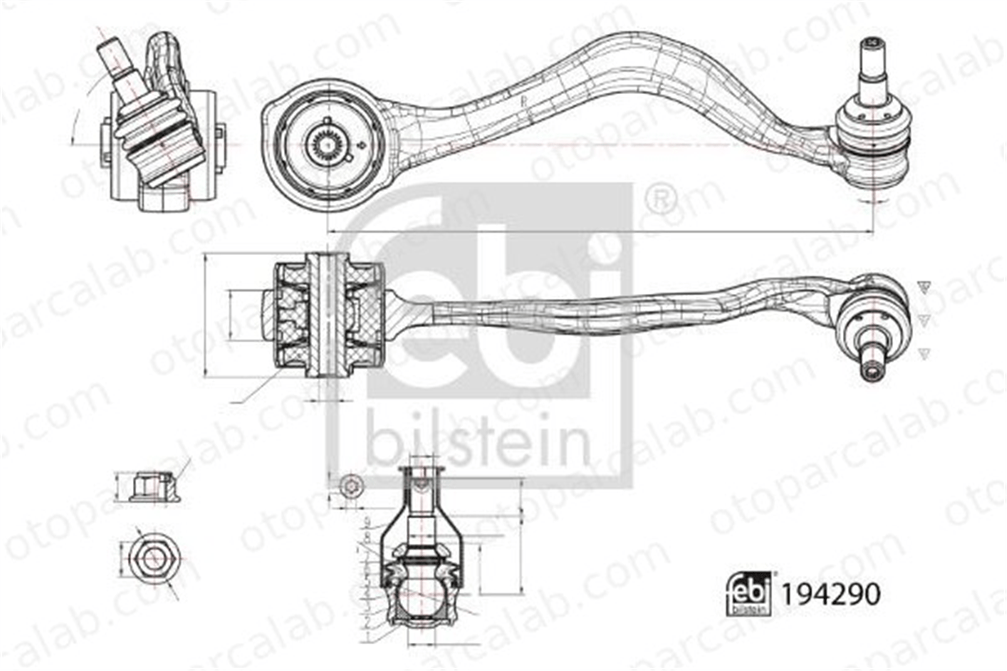 FEBI BILSTEIN 194290 Salıncak Ön Üst Sağ BMW X3 X4 31106890906 31108854990