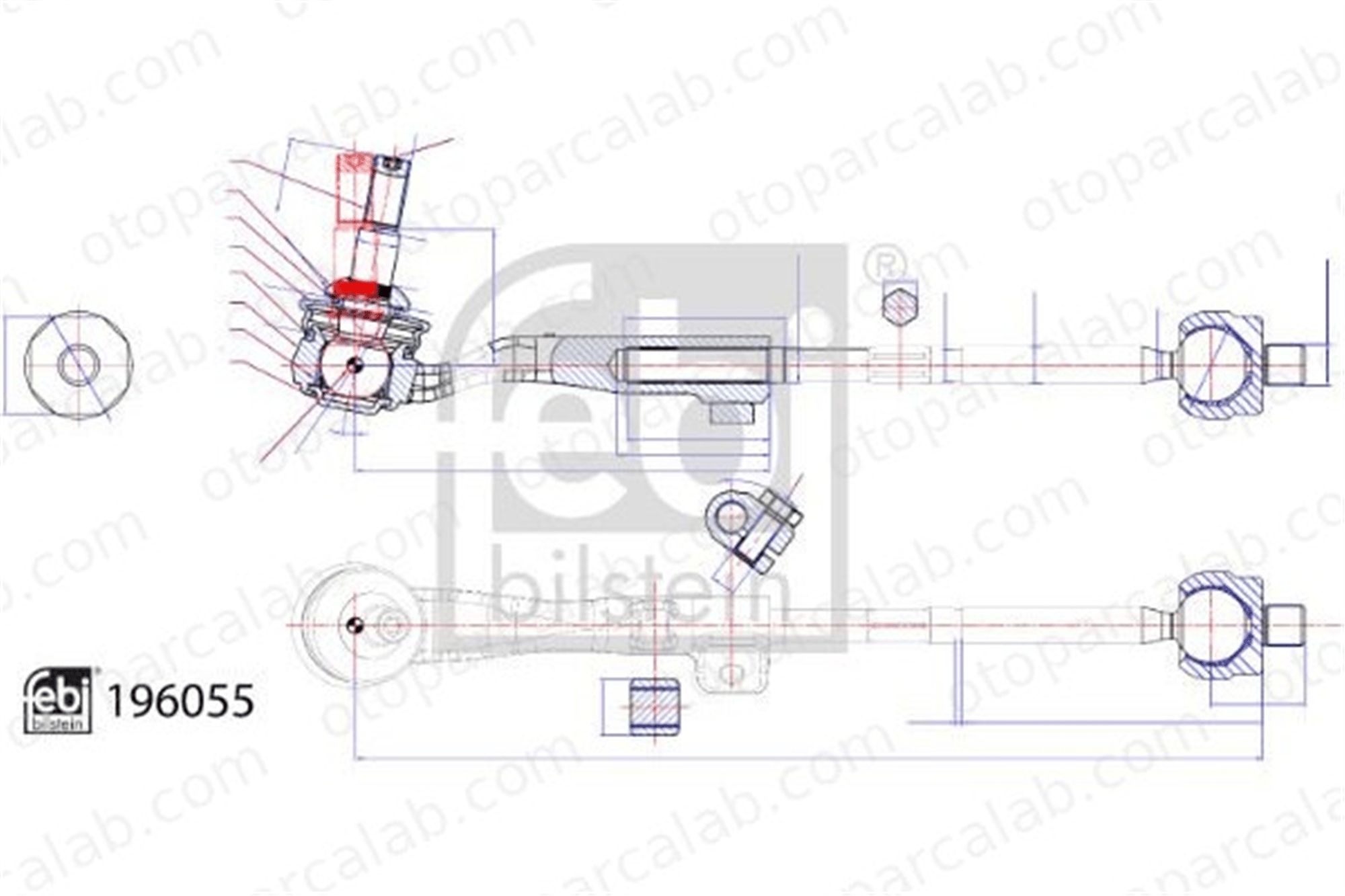 FEBI BILSTEIN 196055 Rot Mili Sol BMW X3 X4 32104A01665 32106871884