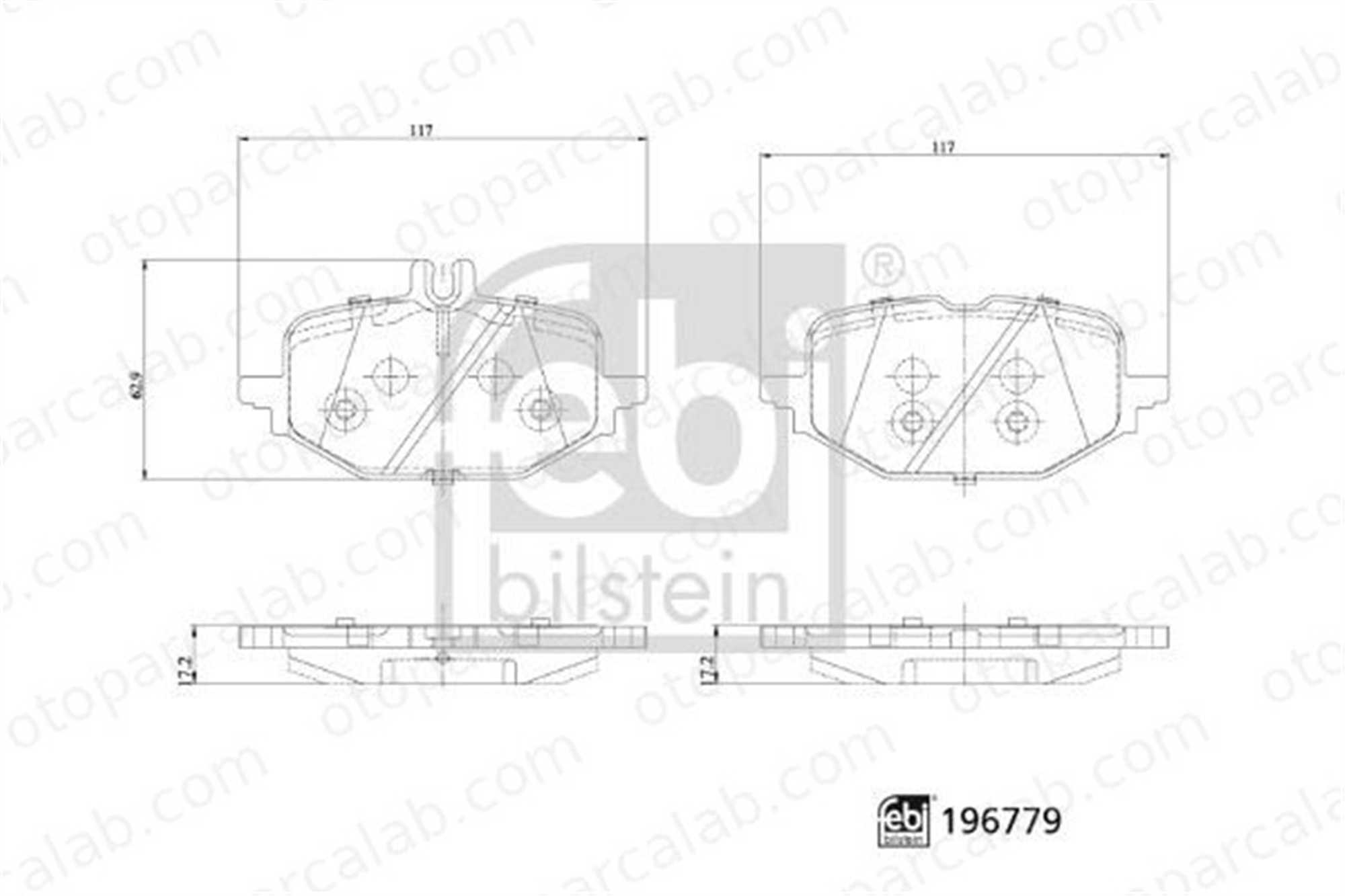FEBI BILSTEIN 196779 Fren Disk Balata Arka MERCEDES-BENZ C-SERISI T-MODEL A0004201104 4201104