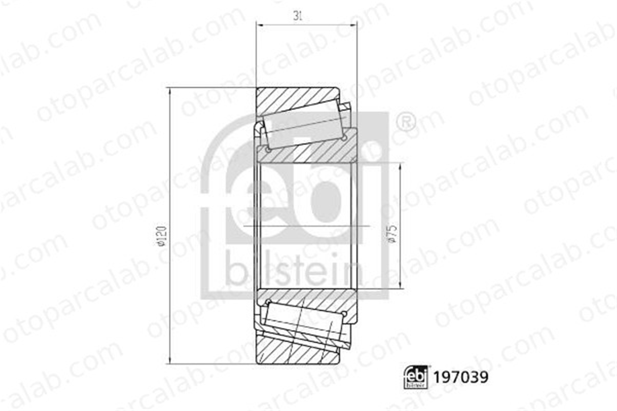 FEBI BILSTEIN 197039 Teker Rulmanı Arka Sağ veya Sol MERCEDES-BENZ ATEGO 2 ATEGO 3 9807902 0009807902