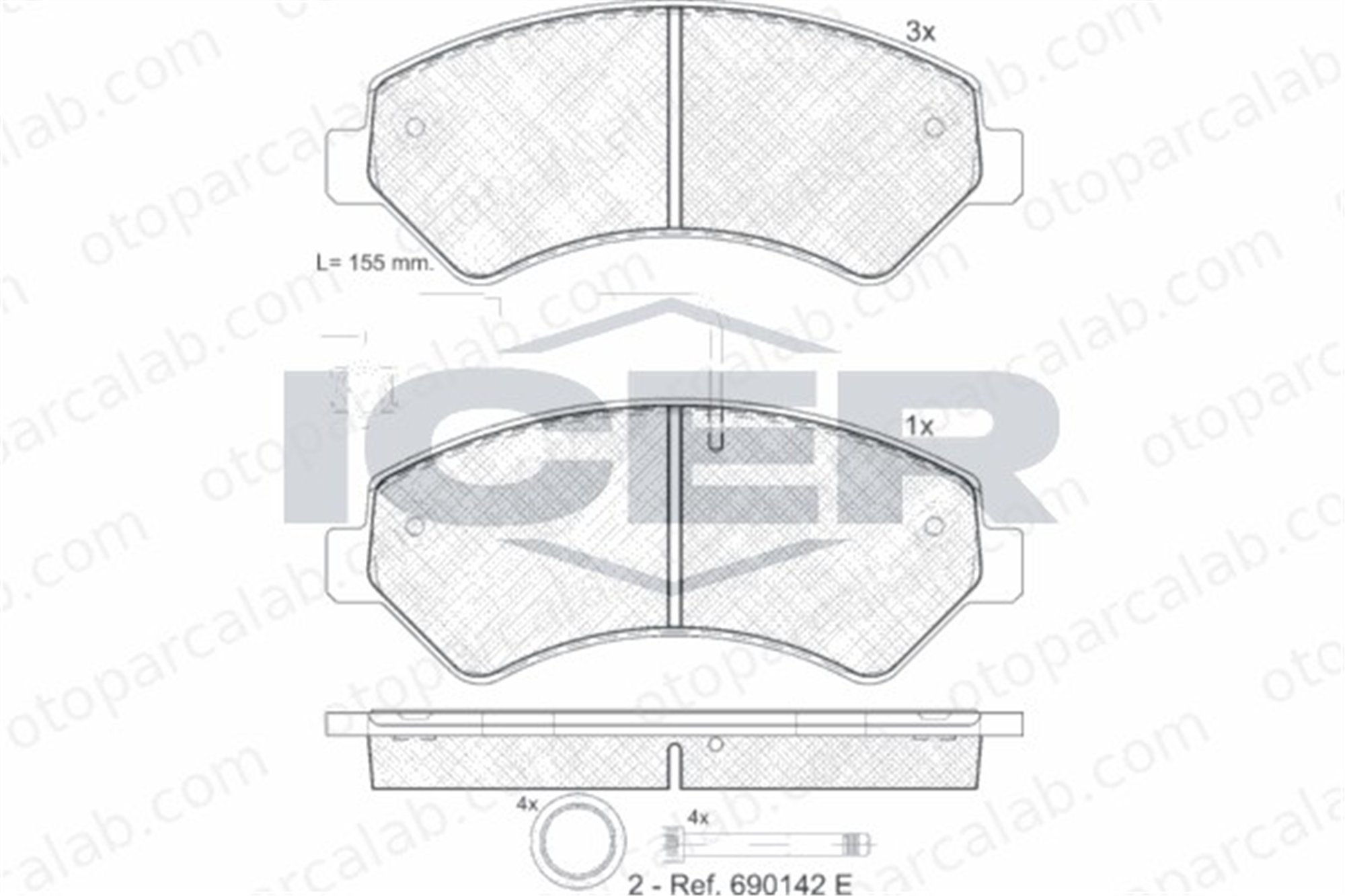 FERBE 45801 Fren Disk Balata Ön FIAT DUCATO Panelvan/Van CITROËN JUMPER Panelvan/Van 6001073128 1623842580