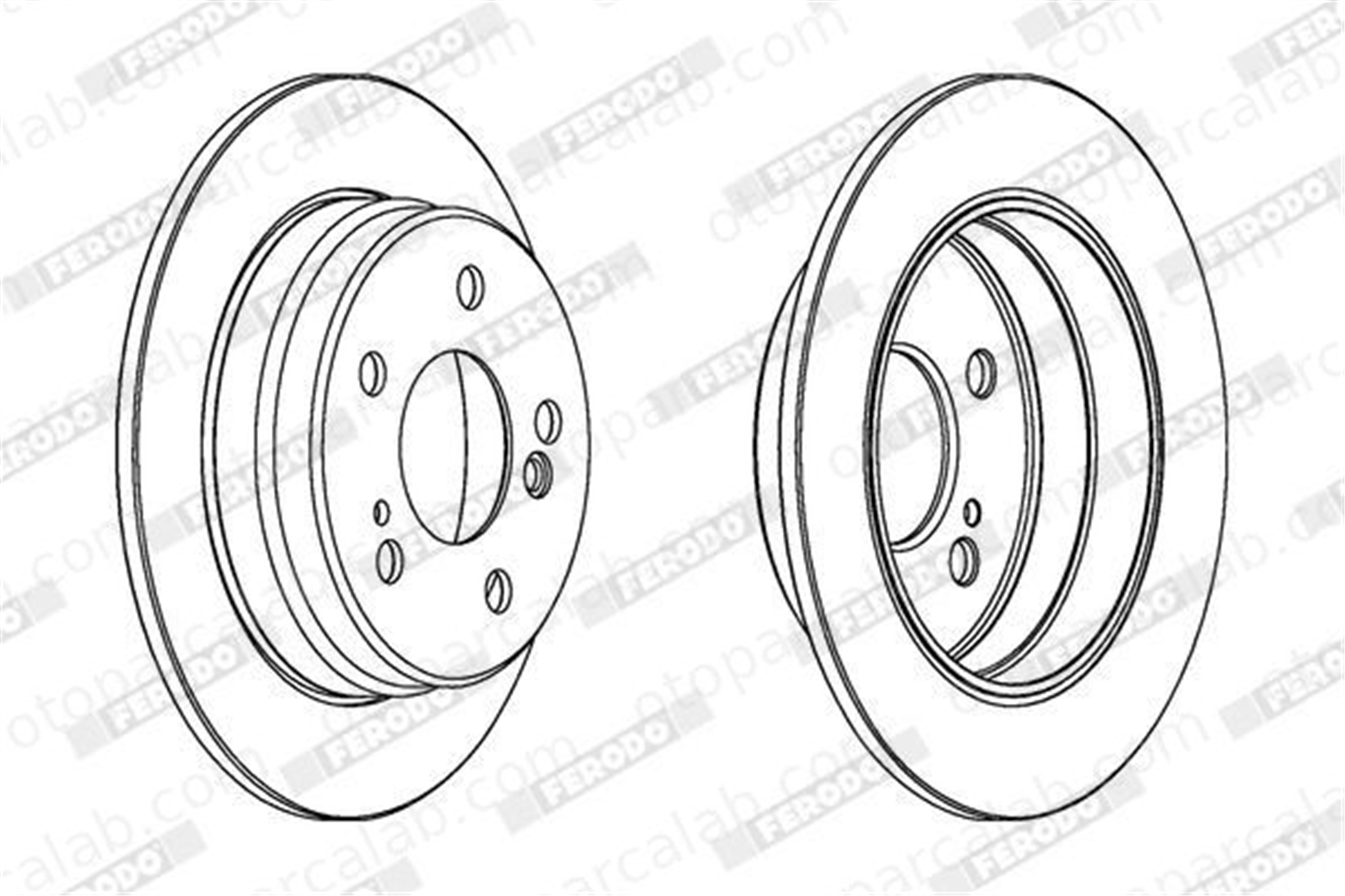 FERODO DDF122 Fren Disk Ayna Arka Sağ ve Sol MERCEDES-BENZ 124 Sedan 190 A2014231212 2014230912