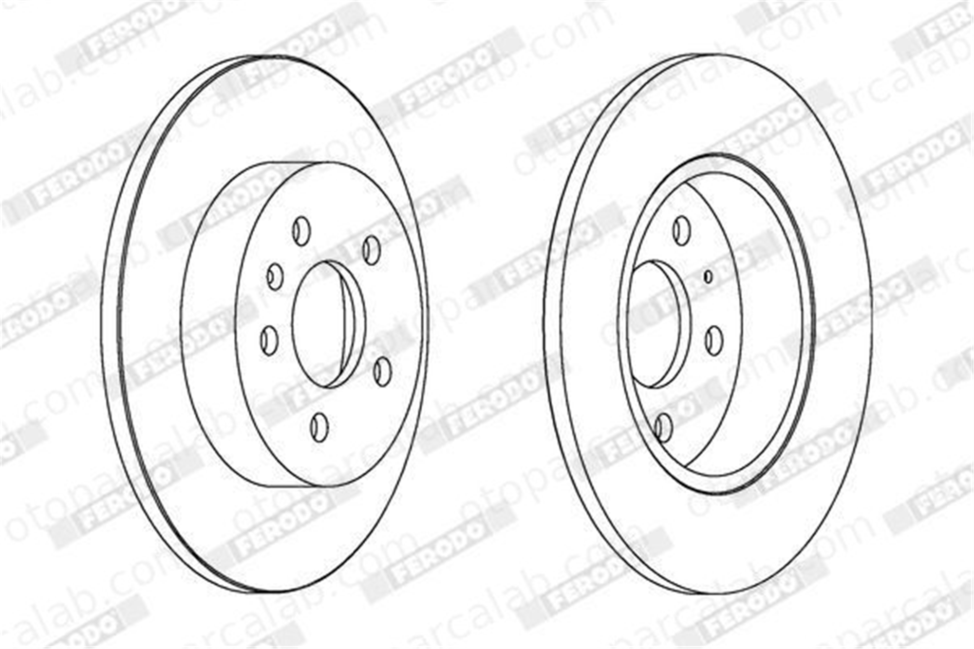 FERODO DDF1423C Fren Disk Ayna Arka Sağ ve Sol AUDI A4 B7 Avant A4 B7 8E0615601M