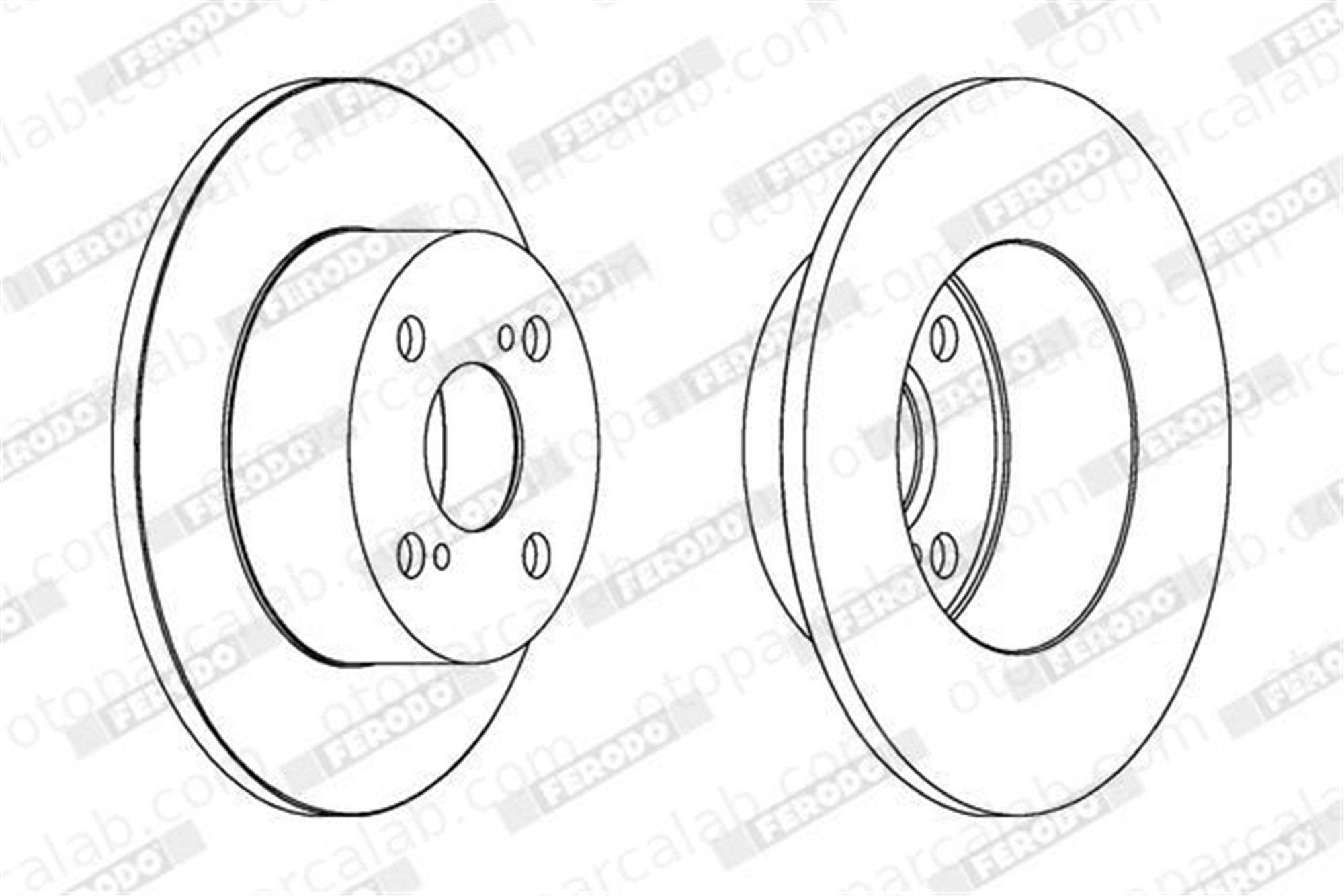 FERODO DDF1487 Fren Disk Ayna Arka Sağ ve Sol TOYOTA COROLLA COROLLA Compact 4243112190