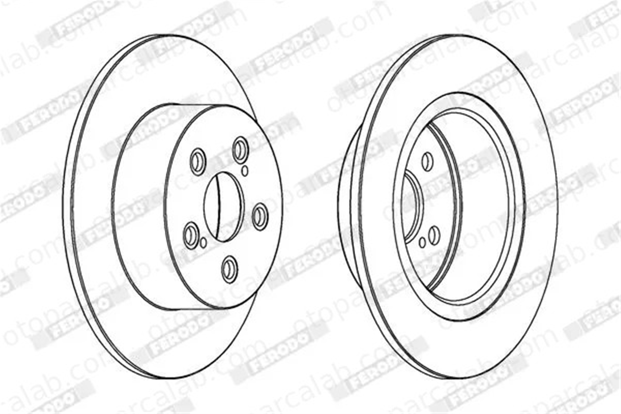 FERODO DDF1556C Fren Disk Ayna Arka Sağ ve Sol TOYOTA AVENSIS AVENSIS Liftback 4243105040