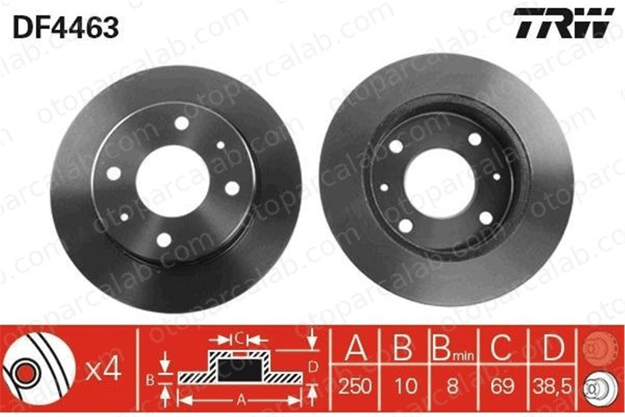 FERODO DDF1622 Fren Disk Ayna Arka Sağ ve Sol SMART FORFOUR MITSUBISHI COLT VI M4605A076 4544200072
