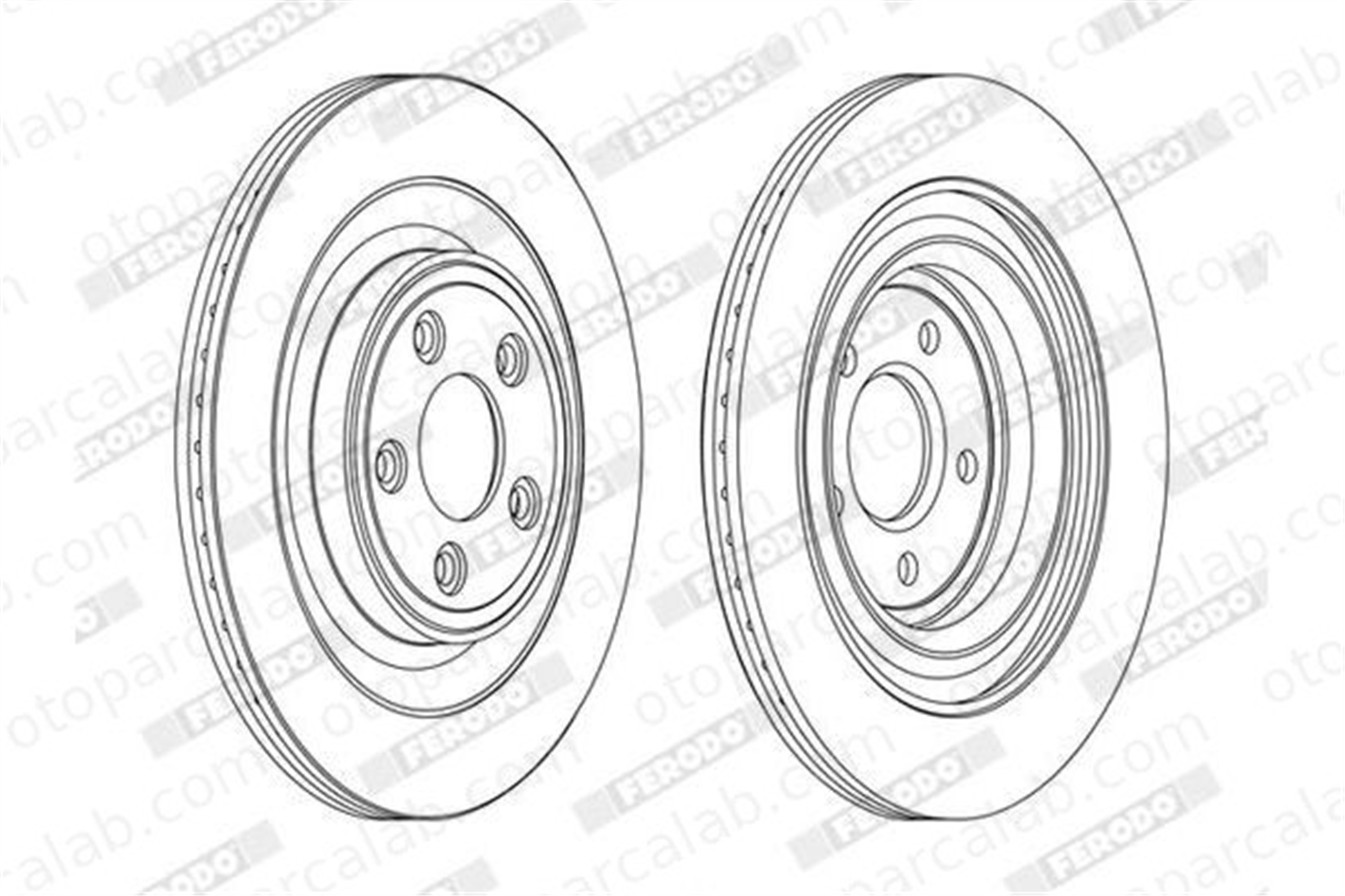 FERODO DDF1703C Fren Disk Ayna Arka Sağ ve Sol JAGUAR XJ XF I C2C25339 C2C26352