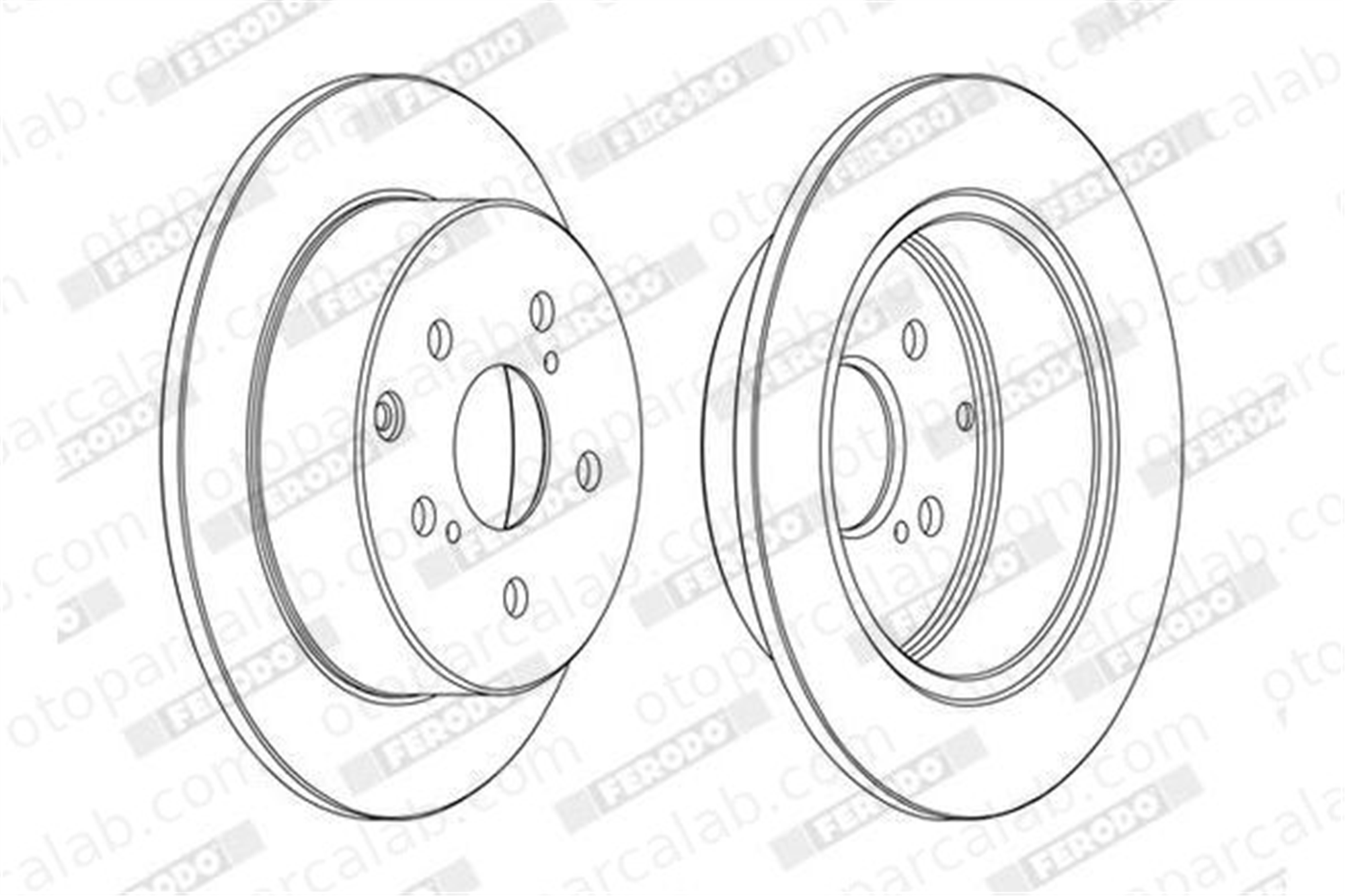 FERODO DDF1704C Fren Disk Ayna Arka Sağ ve Sol TOYOTA AVENSIS AVENSIS Sedan 4243105050