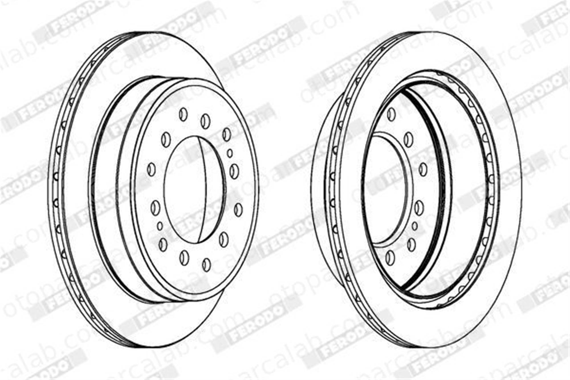 FERODO DDF1743C Fren Disk Ayna Arka Sağ ve Sol TOYOTA LAND CRUISER PRADO LAND CRUISER 90 4243160200 24008012