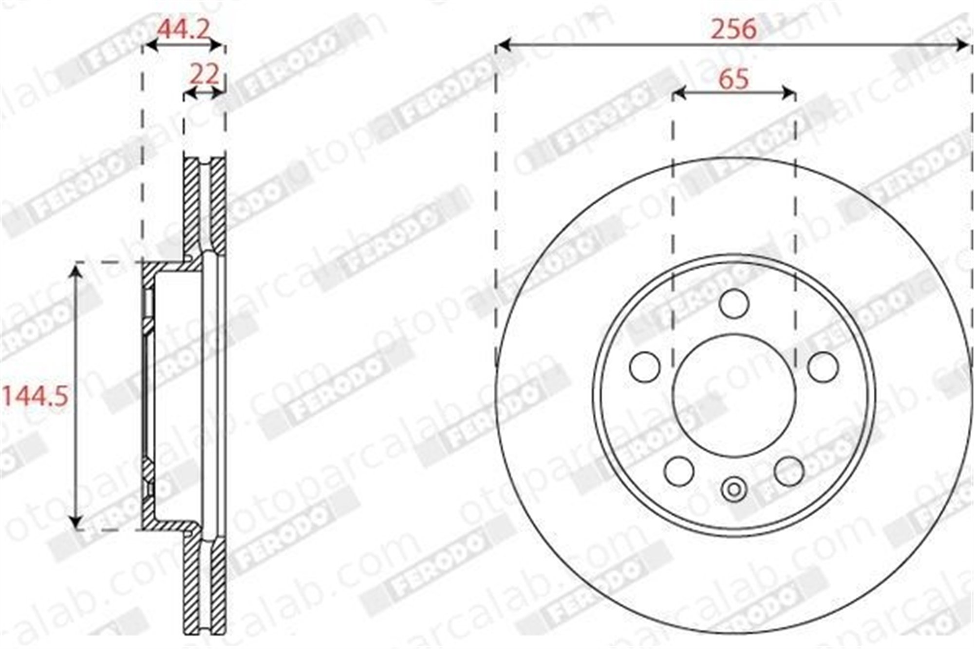 FERODO DDF2663C Fren Disk Ayna Ön Sağ ve Sol VW POLO VI SKODA KAMIQ 2Q0615301G