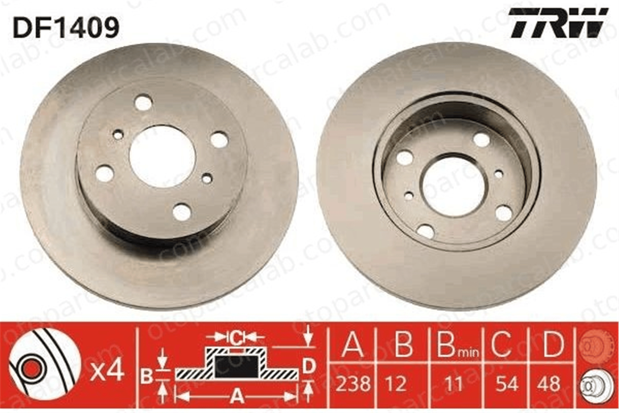 FERODO DDF412 Fren Disk Ayna Ön Sağ ve Sol TOYOTA COROLLA COROLLA Compact 4351212230 4351212300