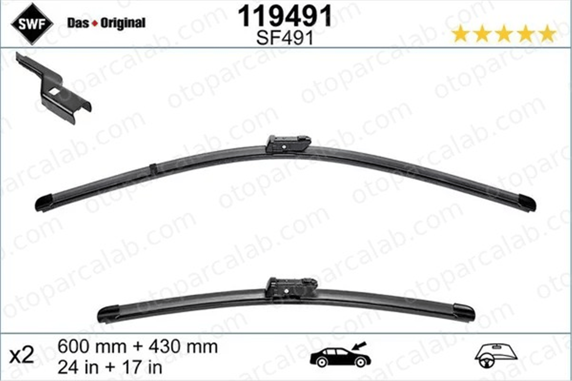 FIAT ORJINAL 52131451 Silecek Süpürgesi Ön SEAT IBIZA IV SC IBIZA IV 52131451 4B1955425C