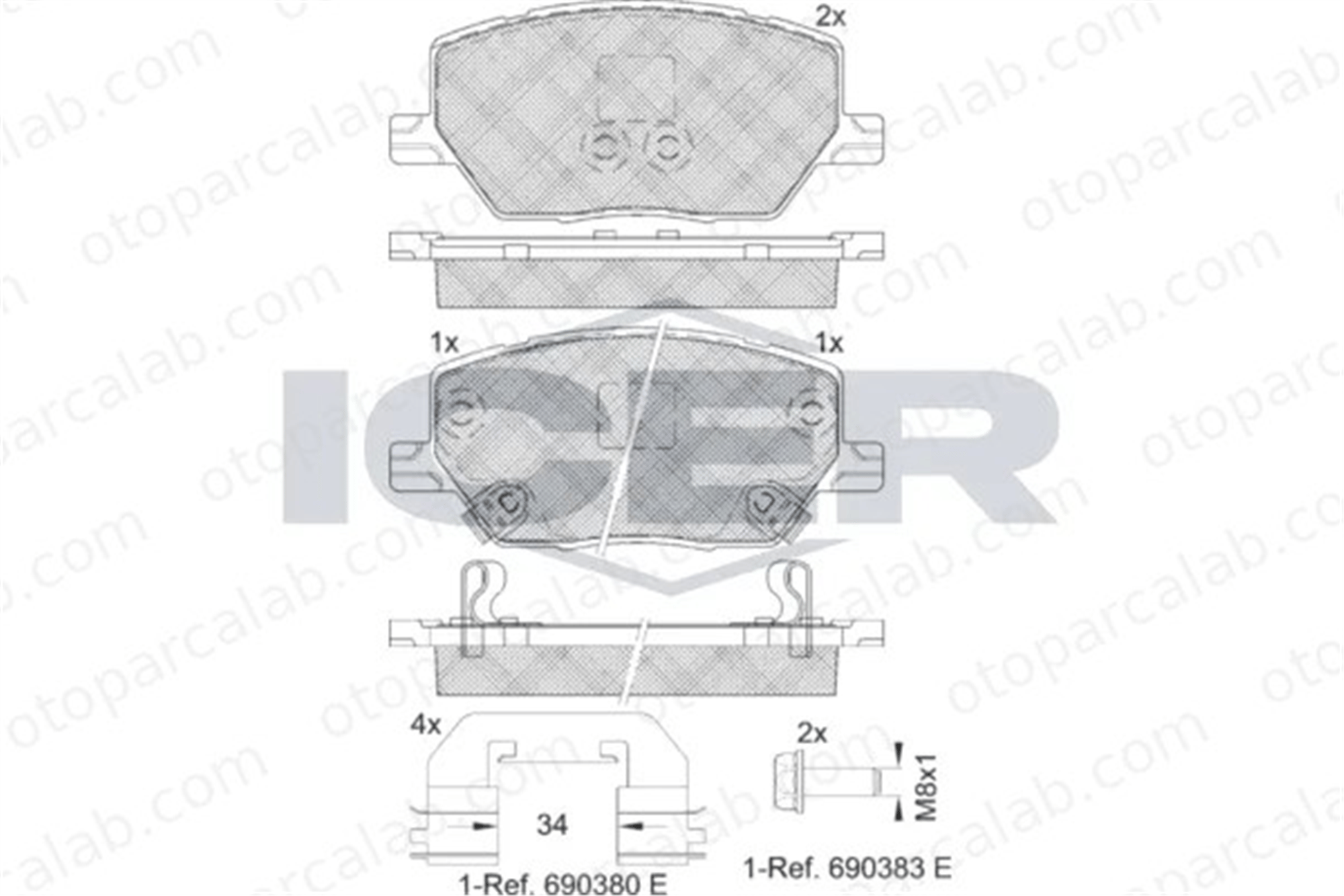 FIAT ORJINAL 77368344 Fren Disk Balata Ön FIAT 500X JEEP RENEGADE SUV 77368344 52094174