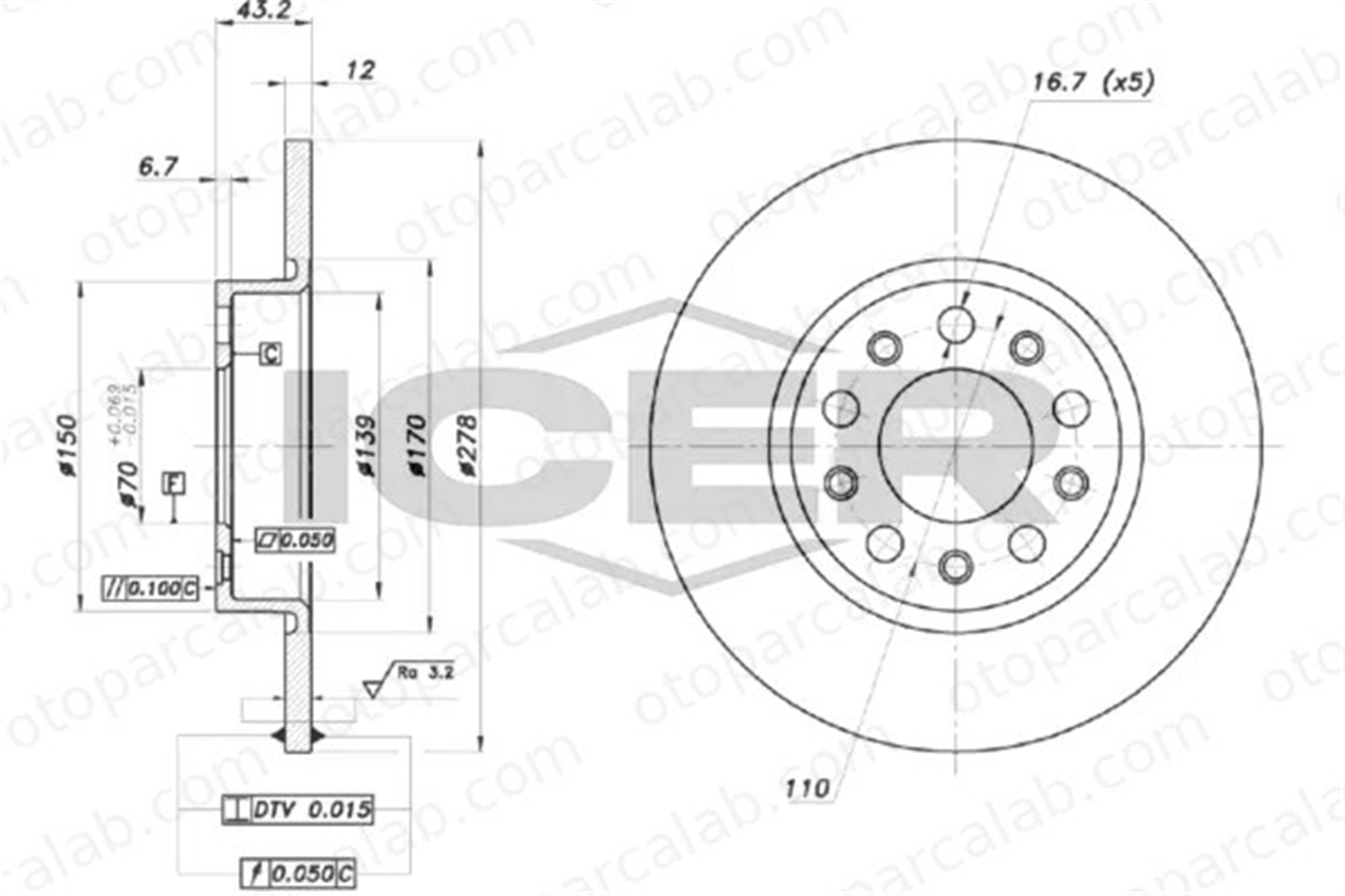 FIAT ORJINAL K68254088AB Fren Disk Ayna Arka Sağ ve Sol FIAT 500X ALFA ROMEO GIULIETTA K68254088AB 51767377