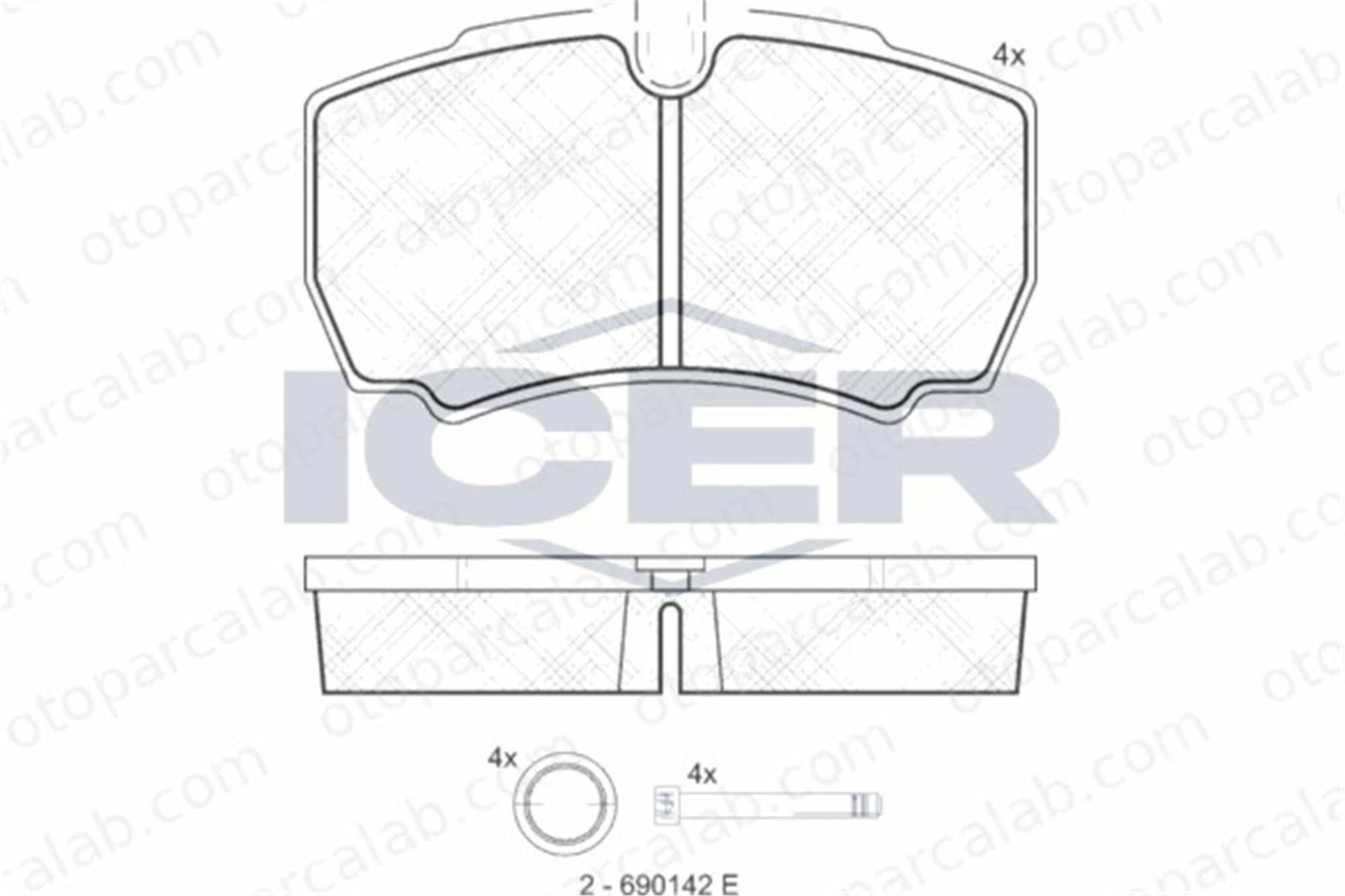 FOMOCO 8C1V2M008AB Fren Disk Balata Arka IVECO DAILY III Panelvan/Van DAILY III Platform şasi 2991667 42470841