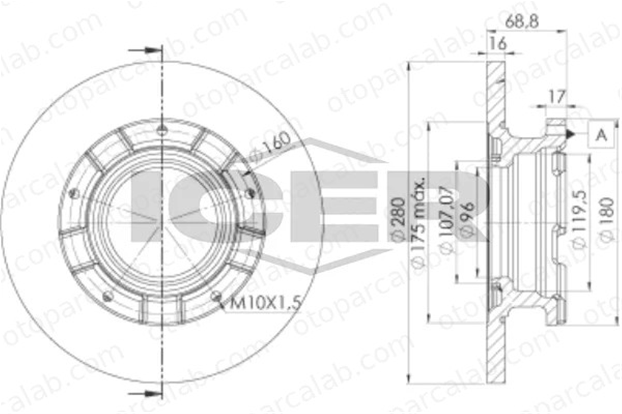 FORD ORJINAL 6C1J2A097AB Fren Disk Ayna Arka Sağ ve Sol FORD TRANSIT Platform şasi TRANSIT Minibüs/Otobüs 6C112A097AB 1371421