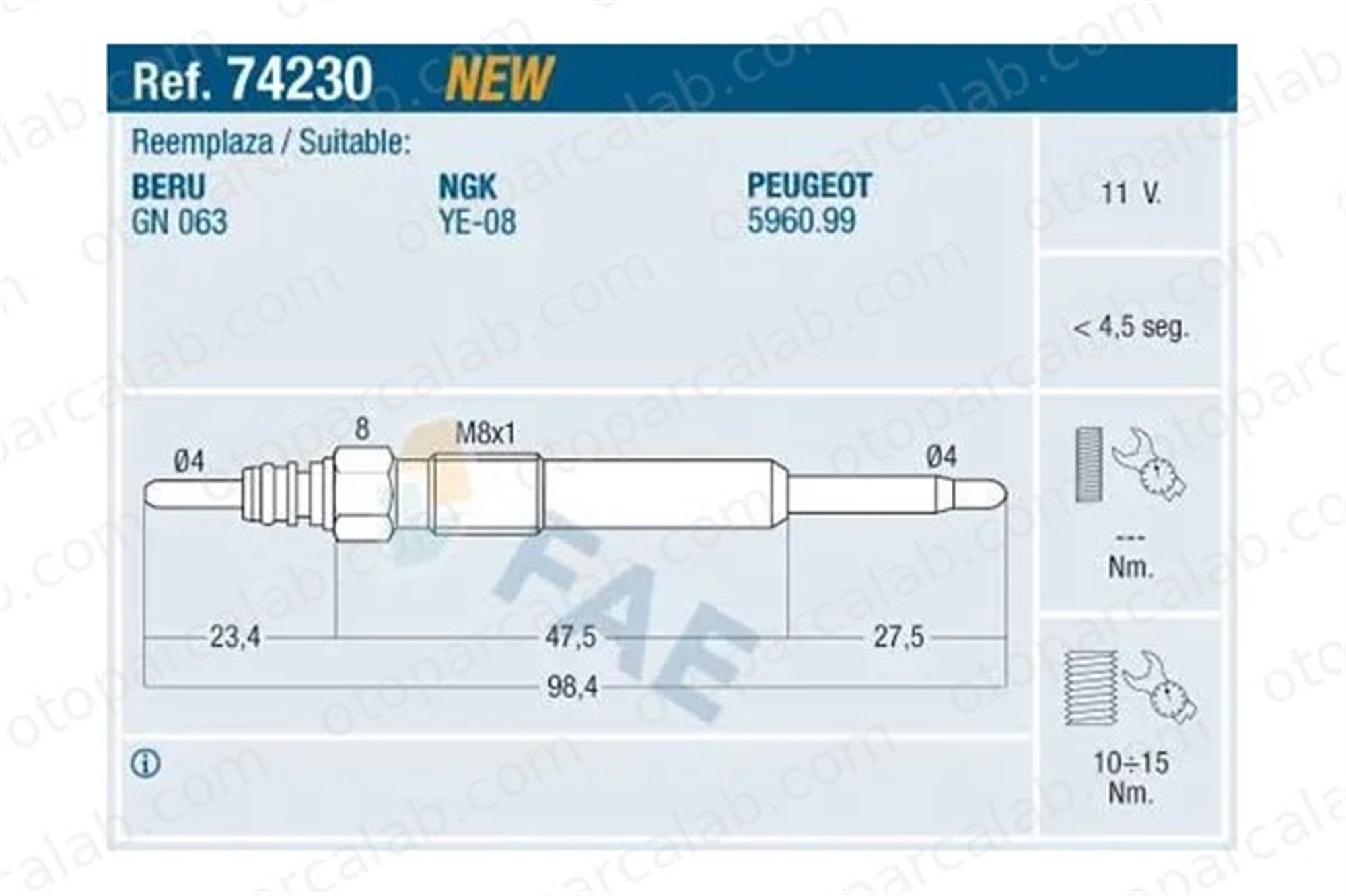 FORD ORJINAL 6G9Q6M090AA Isıtma Bujisi CITROËN C5 II C5 II Break 6G9Q6M090AA 1427905