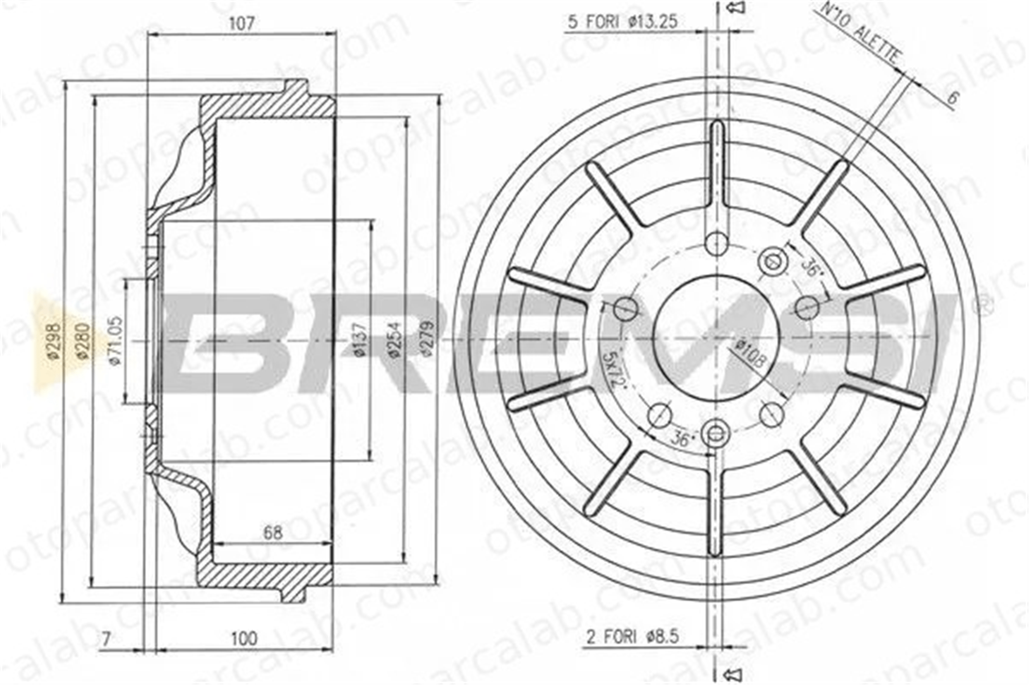 FORD ORJINAL 9C461125AD Kampana Arka Sağ veya Sol TOYOTA PROACE Panelvan/Van CITROËN JUMPY SU001A1061 424756
