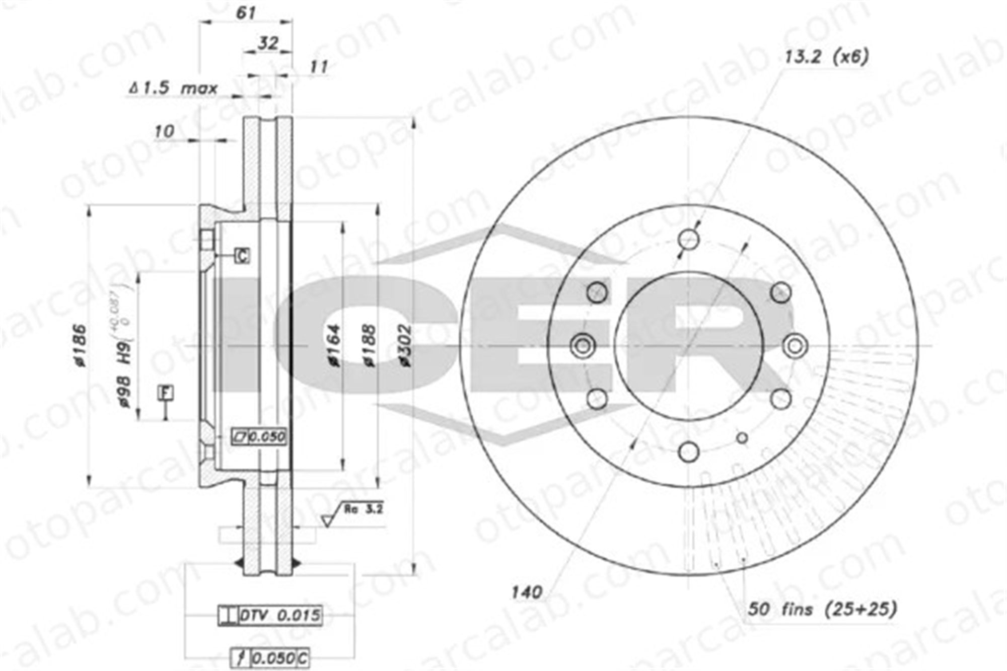 FORD ORJINAL AB311125AC Fren Disk Ayna Ön Sağ ve Sol FORD RANGER AB311125AC 1727183