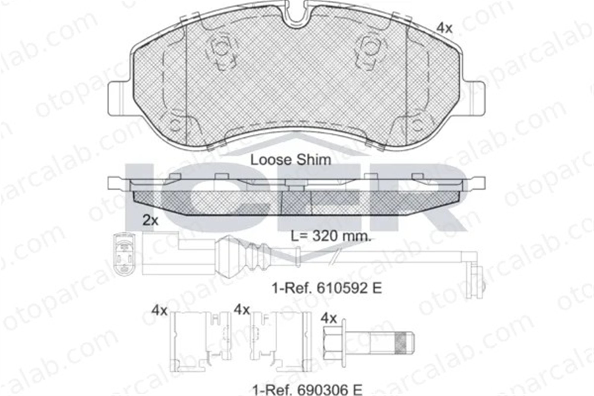 FORD ORJINAL BK2J2K021AA Fren Disk Balata Ön FORD TRANSIT V363 Panelvan/Van TRANSIT V363 Platform şasi BK2J2K021AA 3H23D05