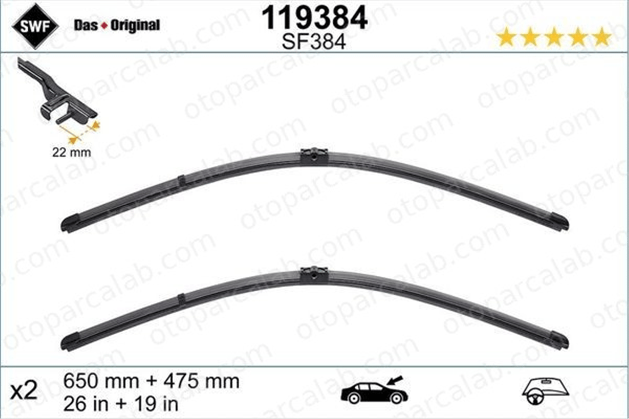 FORD ORJINAL GM5JS17528AA Silecek Süpürgesi Ön 650/475 mm - 26/19 inç VOLVO V60 I V70 III 3M51S17528AA 61612358552