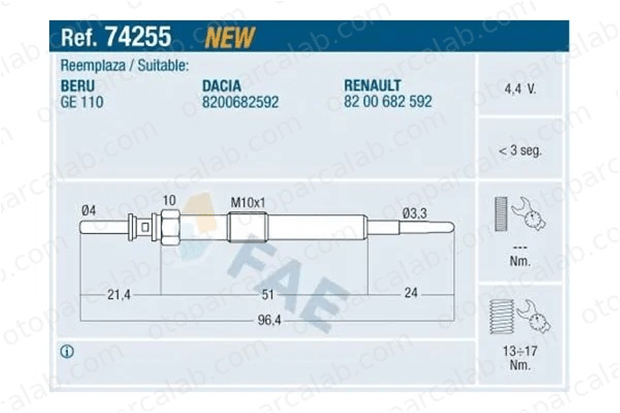 FROW 162.1904.005 Isıtma Bujisi RENAULT FLUENCE MEGANE III Coupe 8200682592 1106500Q0E
