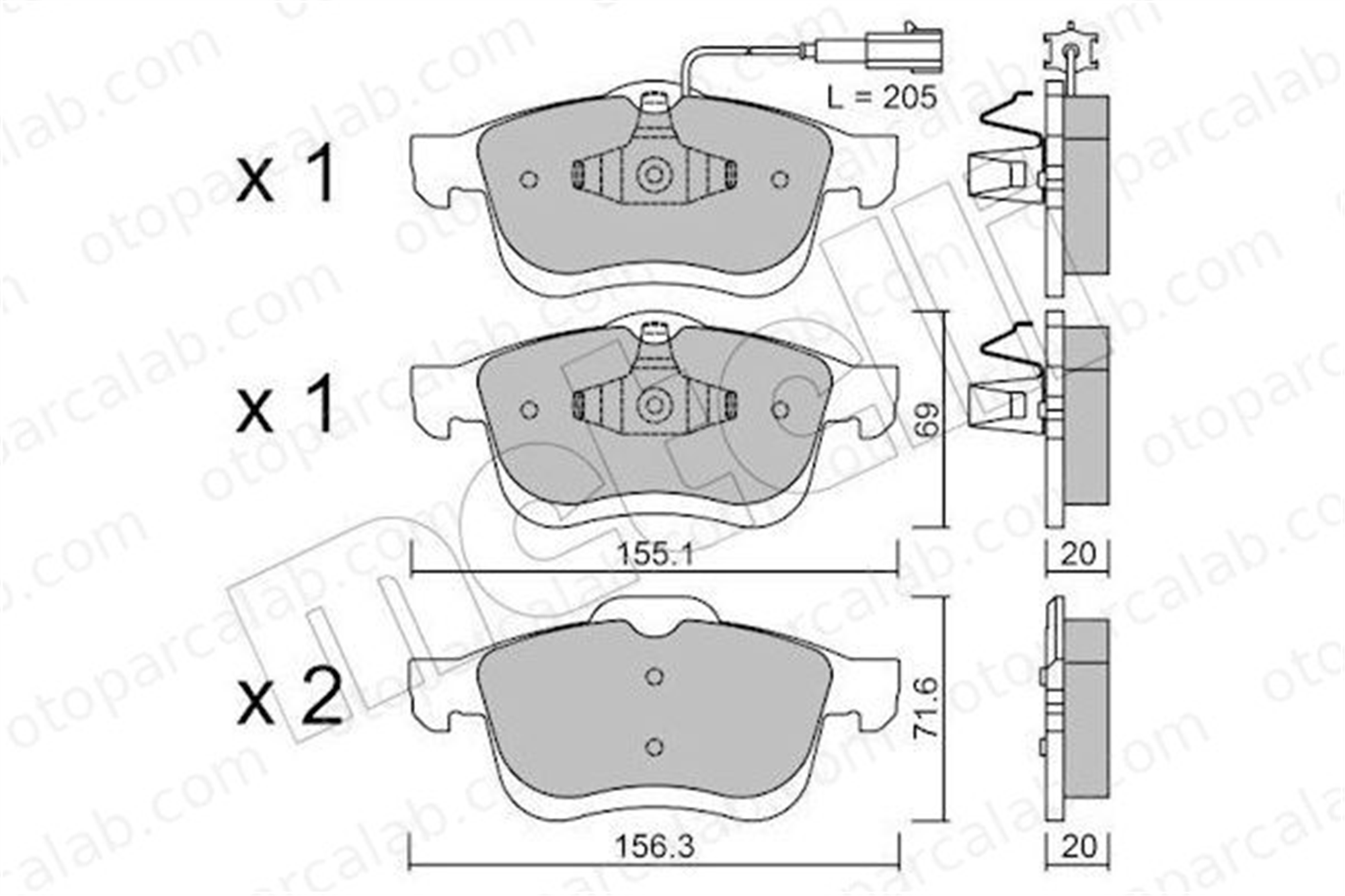 FROW 177.1101.004 Fren Disk Balata Ön FIAT DOBLO Cargo OPEL COMBO Kasa/büyük limuzin 77365396 77364929