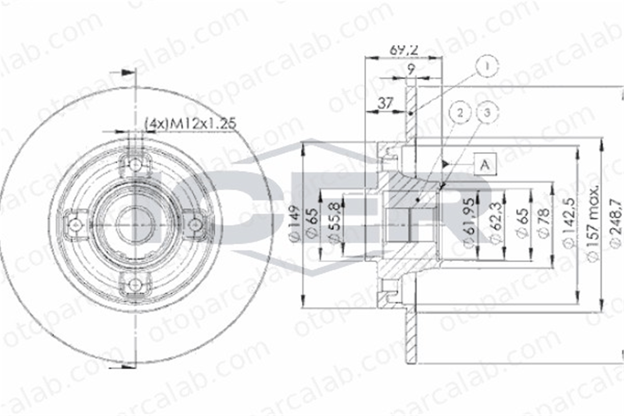 FROW 257.1102.002 Fren Disk Ayna Arka Sağ ve Sol PEUGEOT 2008 I CITROËN C3 AIRCROSS II 424932 1619237980