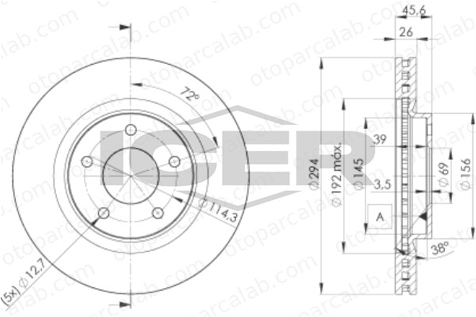 FROW 555.1101.027 Fren Disk Ayna Ön Sağ ve Sol MITSUBISHI ASX JEEP COMPASS 5105514AA