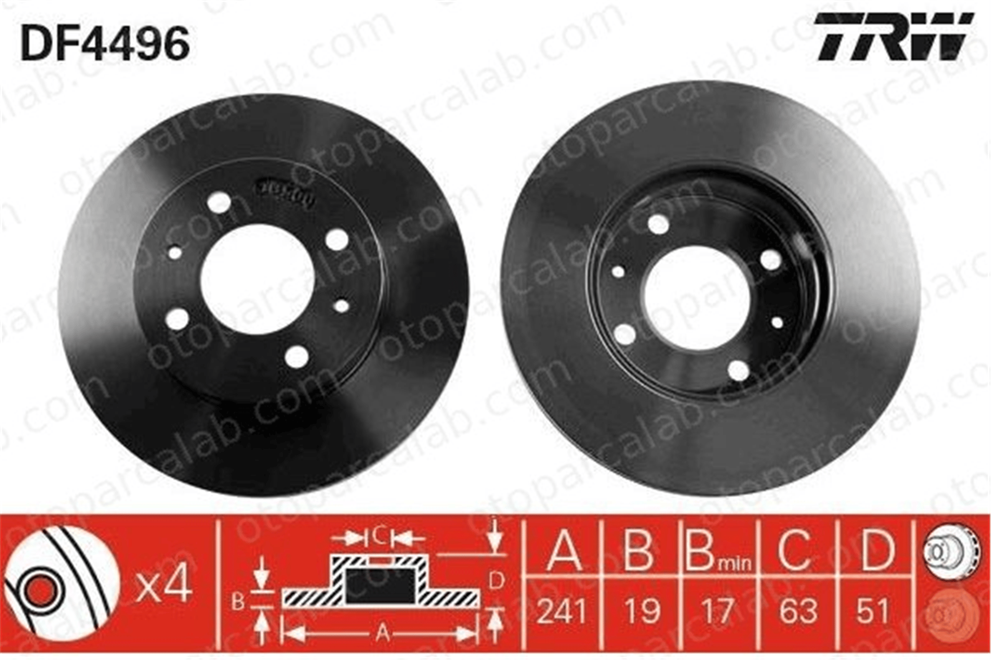 FROW 566.1101.004 Fren Disk Ayna Ön Sağ ve Sol HYUNDAI ACCENT II ACCENT II Sedan 5171225010