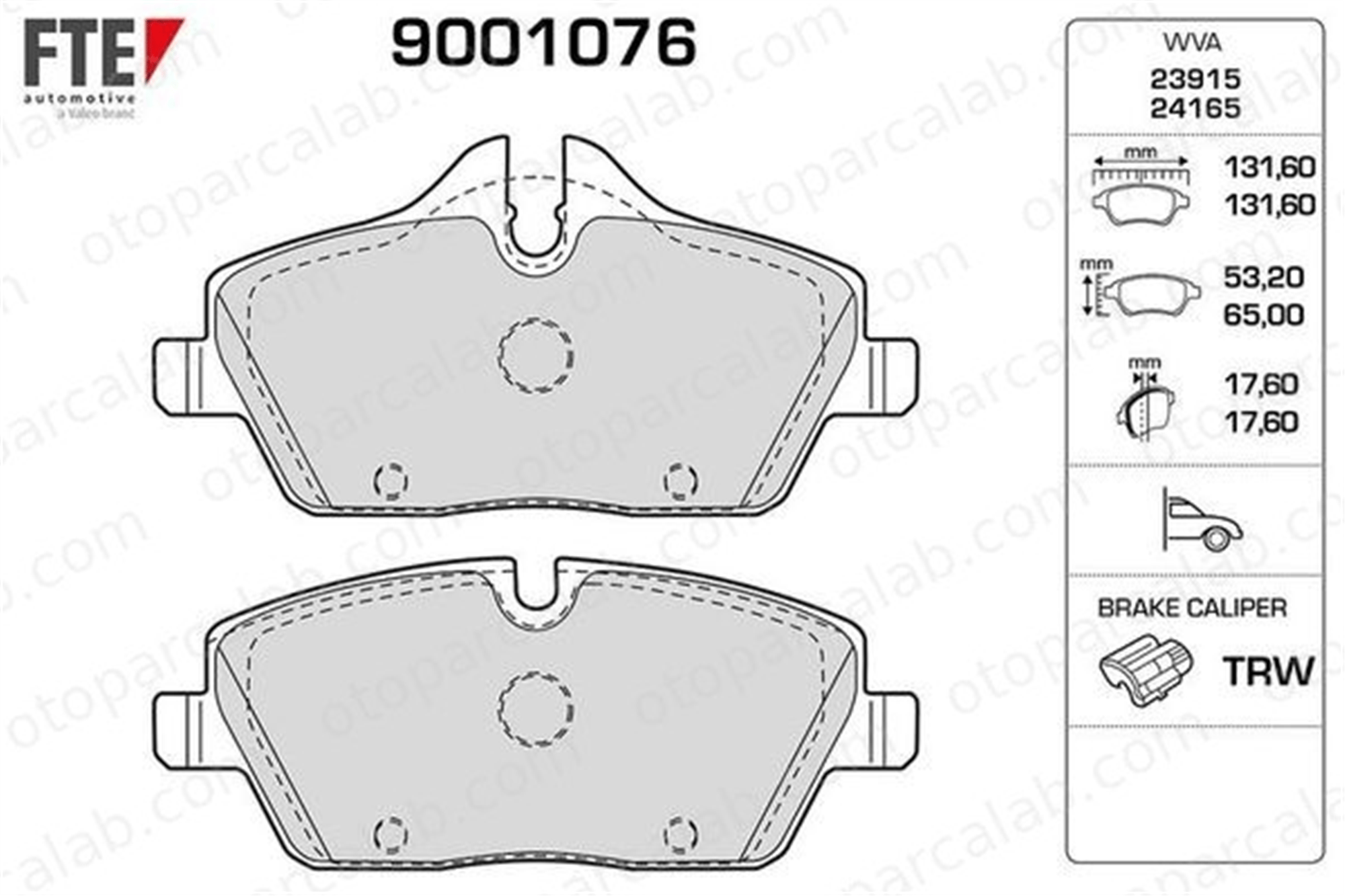 FTE 9001076 Fren Disk Balata Ön MINI MINI BMW 1 34106884263 34116772892