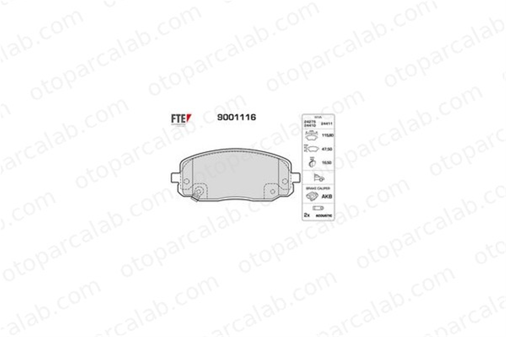 FTE 9001116 Fren Disk Balata Ön HYUNDAI i10 I KIA PICANTO I 581010XA01 581010XA10