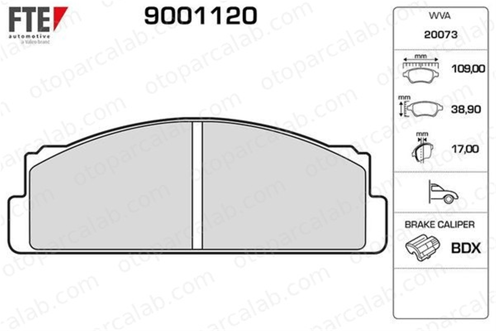 FTE 9001120 Fren Disk Balata Ön FIAT 131 132 4309780 5888149