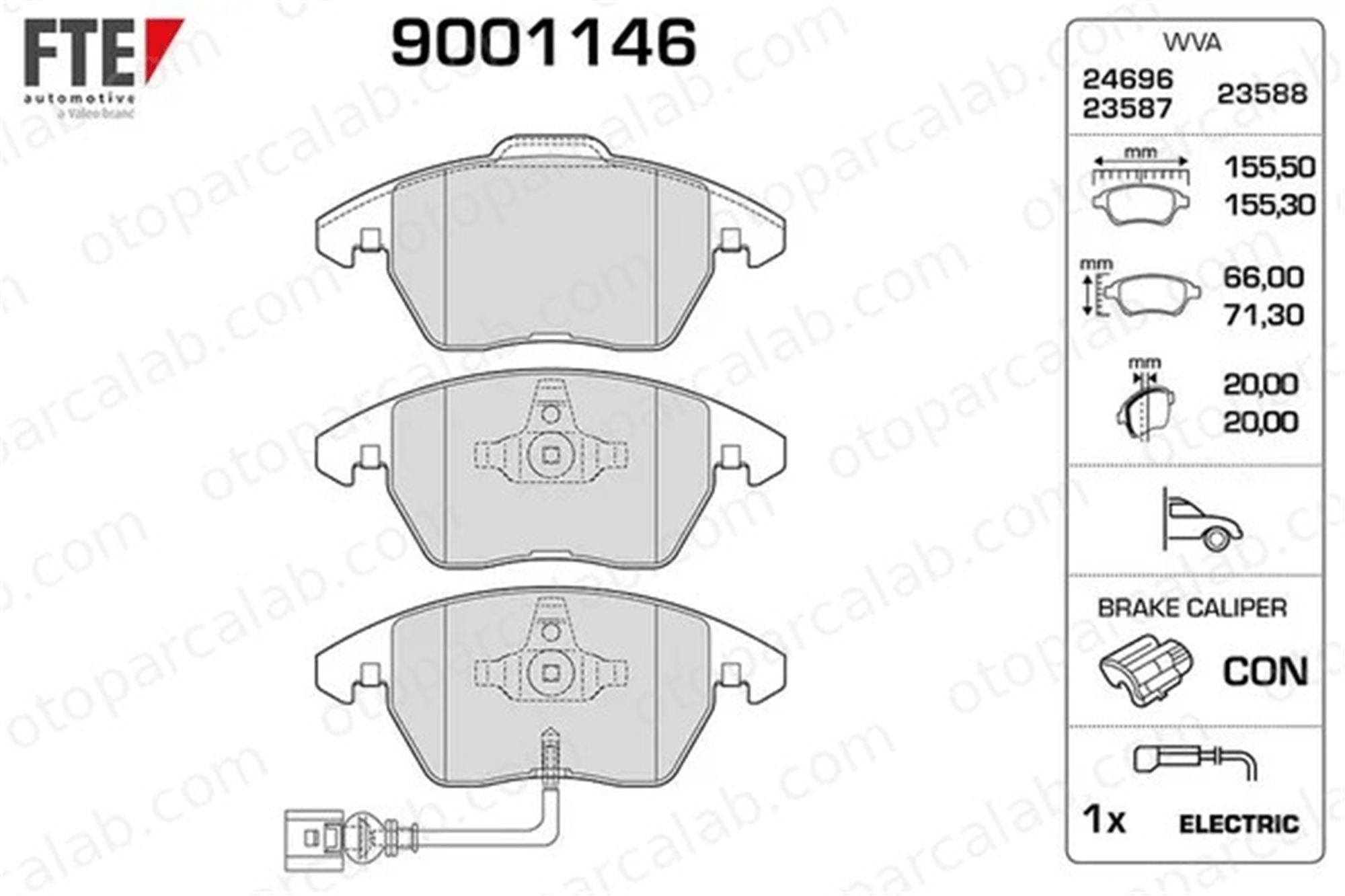 FTE 9001146 Fren Disk Balata Ön AUDI A3 VW TOURAN 3C0698151C 1K0698151C
