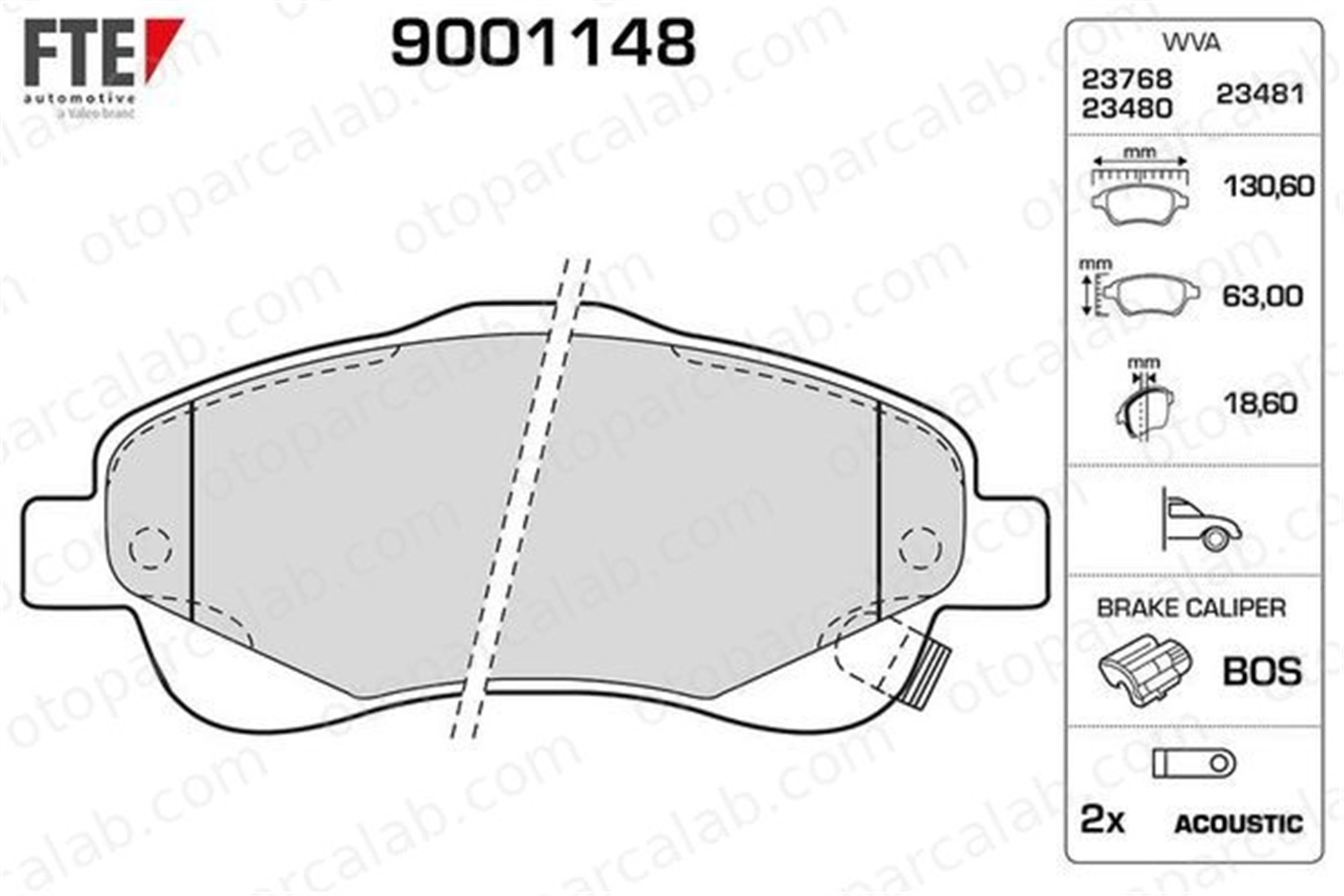 FTE 9001148 Fren Disk Balata Ön TOYOTA AVENSIS AVENSIS Sedan 446505130 0446505130