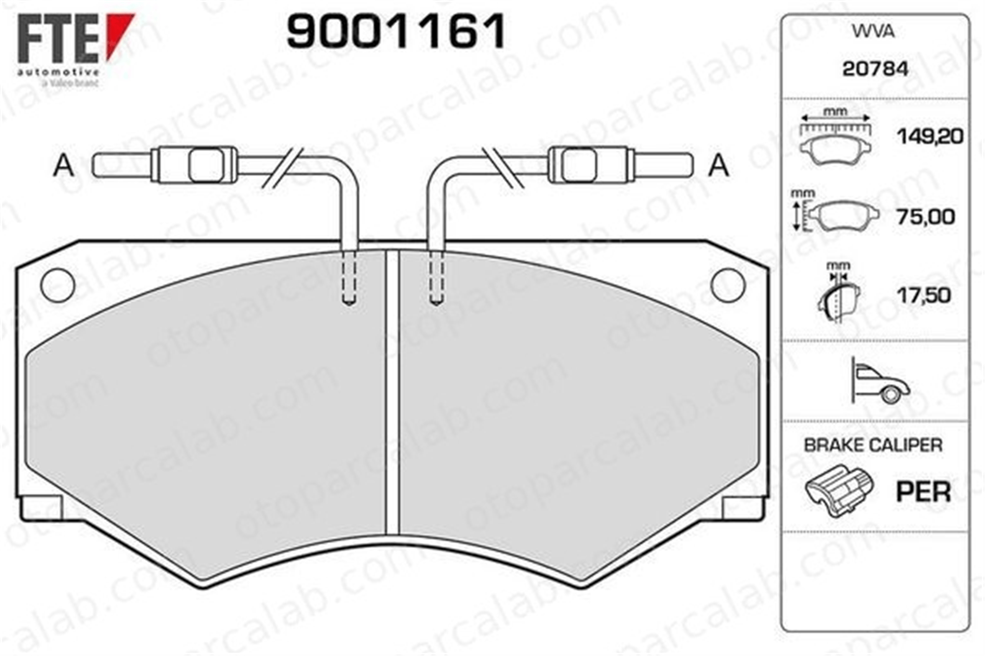 FTE 9001161 Fren Disk Balata Ön MERCEDES-BENZ G-SERISI T1 Platform şasi A0014201420 14201420