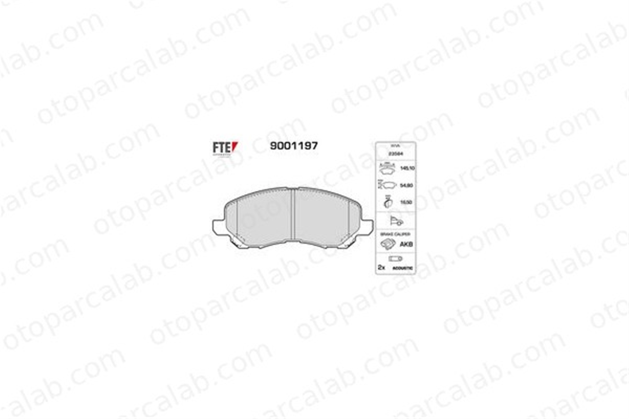 FTE 9001197 Fren Disk Balata Ön MITSUBISHI ASX LANCER VIII 4605A557 4605A879