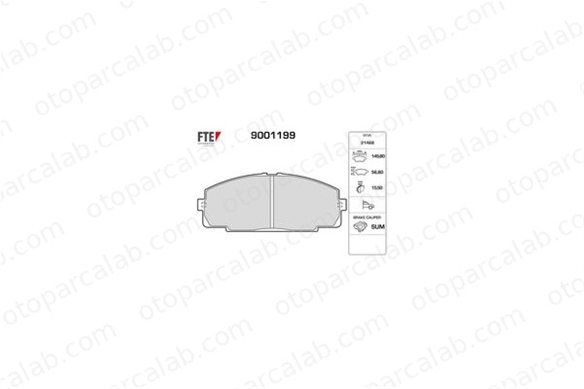FTE 9001199 Fren Disk Balata Ön TOYOTA HIACE IV Minibüs/Otobüs HIACE IV Panelvan/Van 449126340 04491-26340