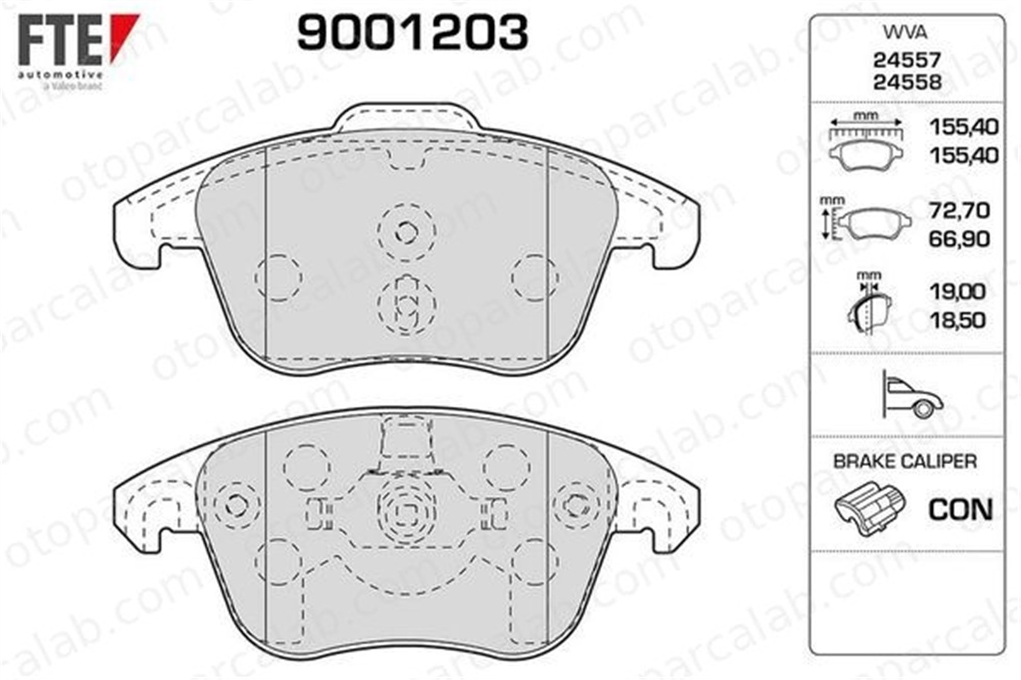 FTE 9001203 Fren Disk Balata Ön CITROËN DS5 PEUGEOT 5008 425362 425397