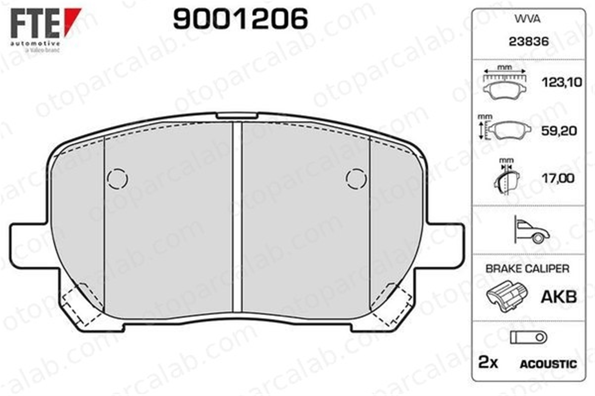 FTE 9001206 Fren Disk Balata Ön TOYOTA AVENSIS VERSO MATRIX 446544090 04465-44090