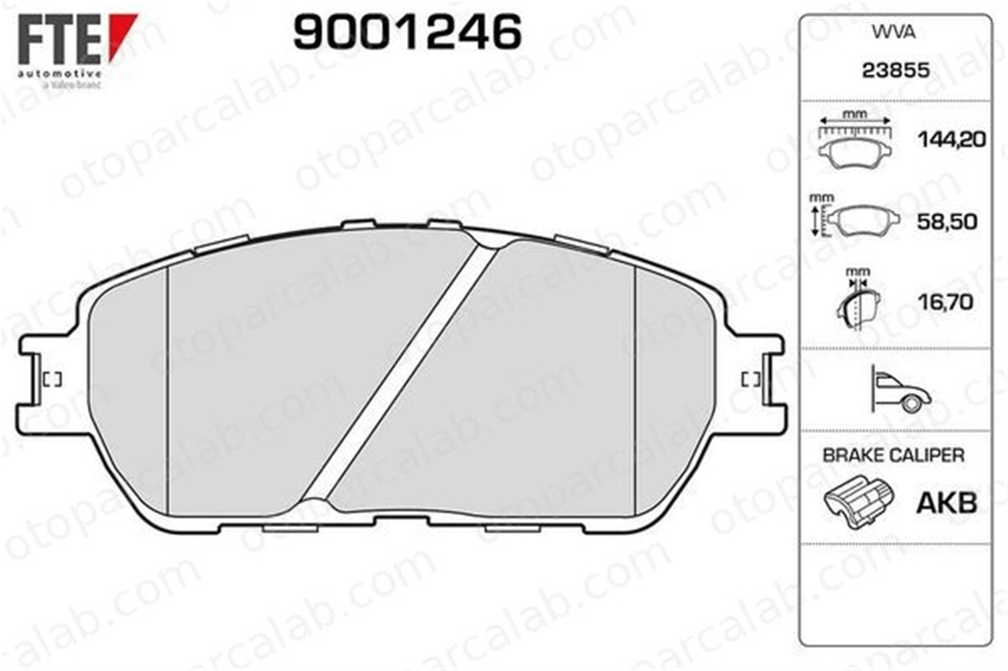 FTE 9001246 Fren Disk Balata Ön TOYOTA CAMRY Sedan PREVIA II 28510 446533270