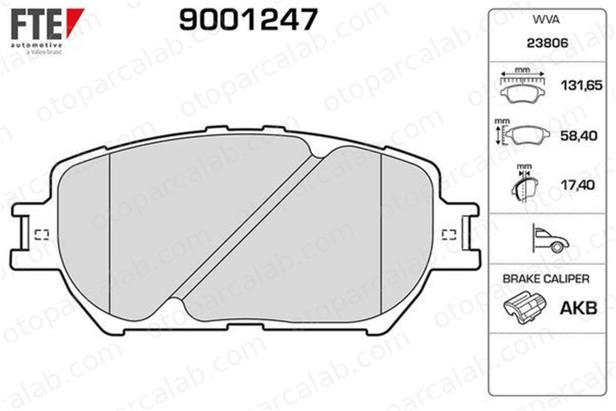 FTE 9001247 Fren Disk Balata Ön TOYOTA CAMRY Sedan MARK X I 33260 33320