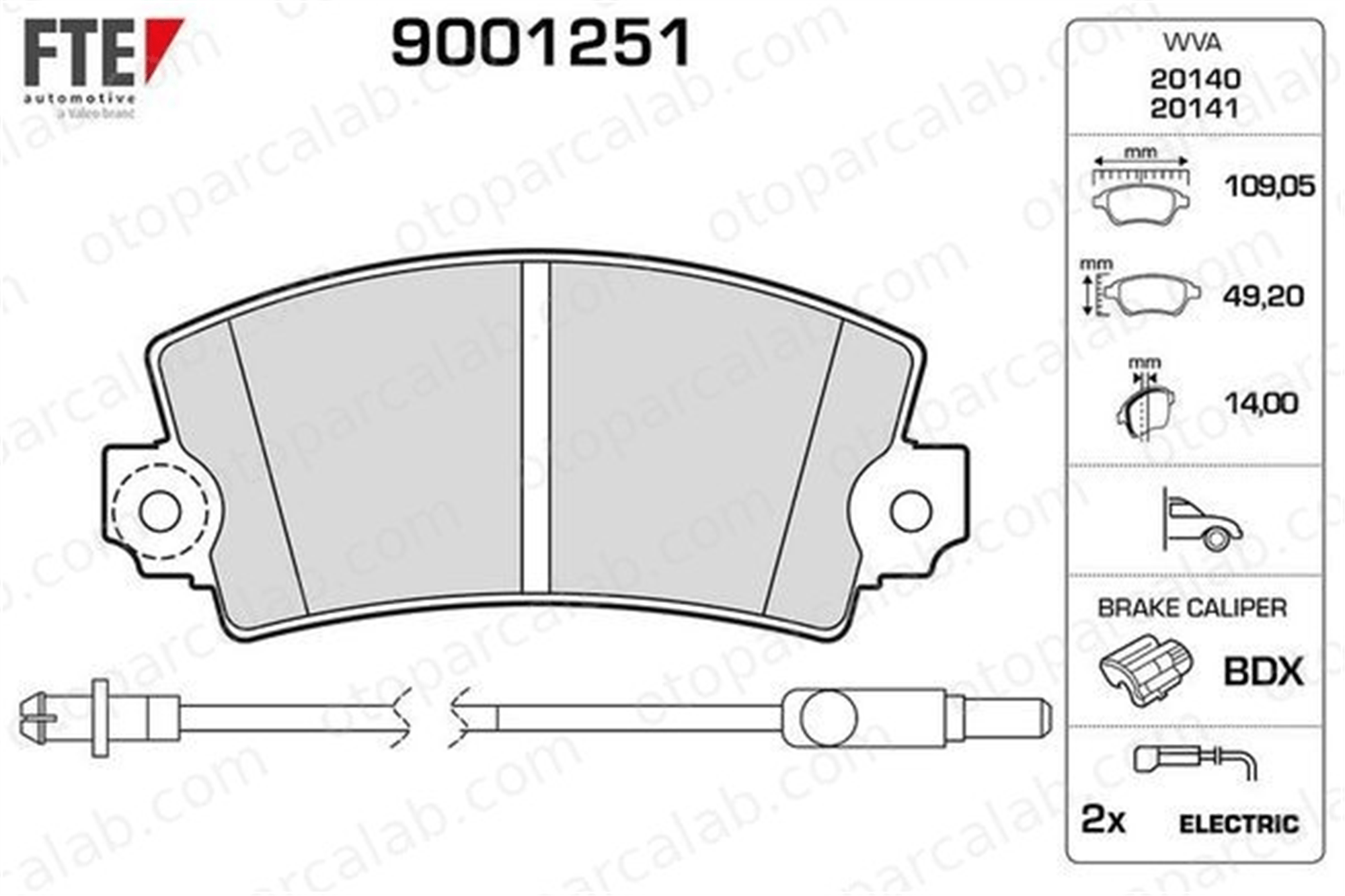 FTE 9001251 Fren Disk Balata Ön PEUGEOT 104 104 Coupe 424567 424830