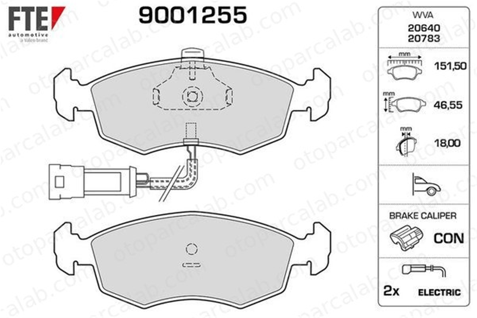 FTE 9001255 Fren Disk Balata Ön FORD SIERRA II SCORPIO I 5020818 5015920