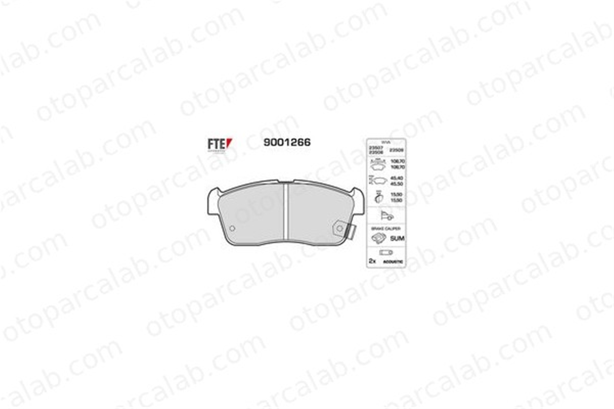 FTE 9001266 Fren Disk Balata Ön DAIHATSU SIRION COPEN B1050 B2021