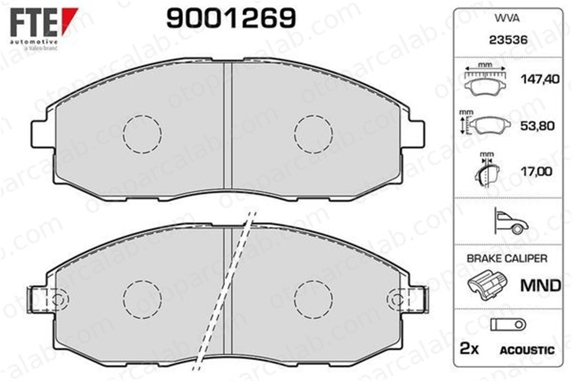 FTE 9001269 Fren Disk Balata Ön HYUNDAI H-1 / STAREX Minibüs/Otobüs H100 Platform şasi 58101 4AA31