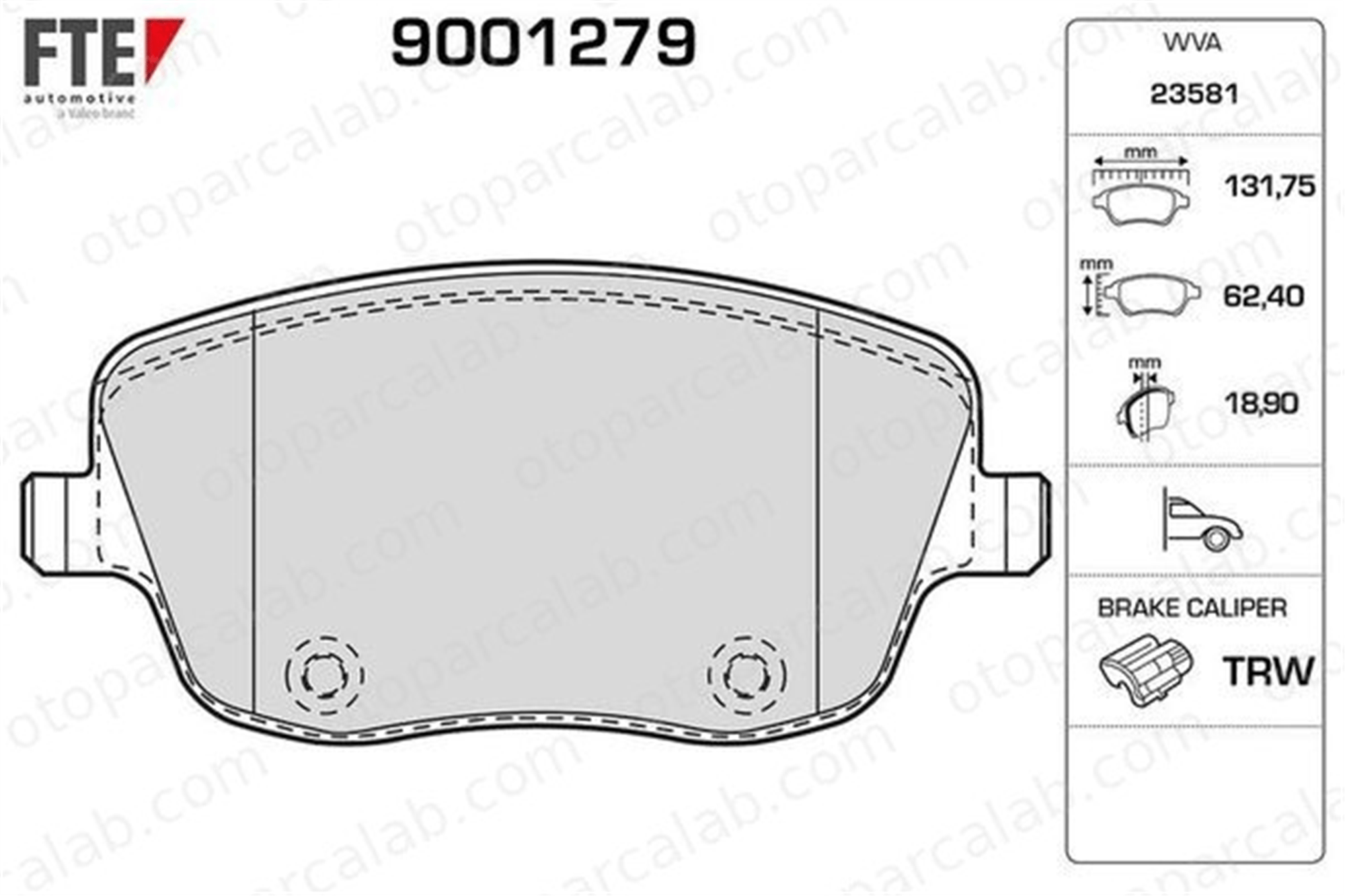 FTE 9001279 Fren Disk Balata Ön SEAT CORDOBA SKODA FABIA I Combi 6Q0698151A